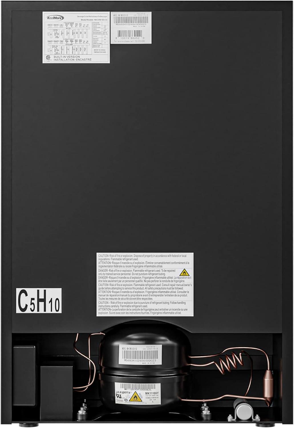 KoolMore Koolmore 24 in. Width 21 Bottles and 60 Cans Dual Zone Freestanding/Built-In Wine & Beverage Refrigerator.