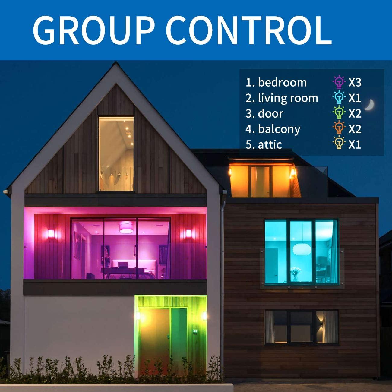 ANWIO Smart Light Bulb BR30 RGB Color Changing LED WiFi Dimmable Multicolor Light Bulbs E26 Base, Compatible with Alexa, Google Assistant, No Hub Required, 650 Lumen 8.5W (60W Equivalent) 2 Pack