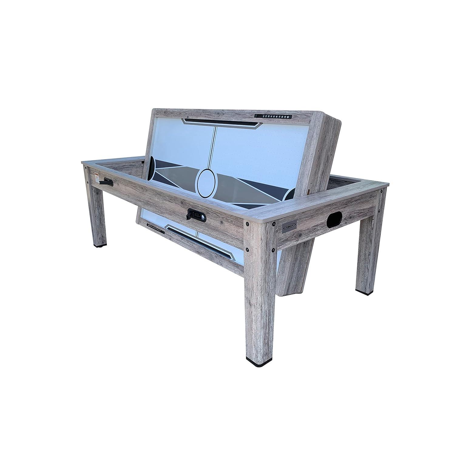 RACK Pool Tables Rack Luxor 7.5-Foot 4-In-1 Multi-Game Swivel Billiard/Pool Table (Blue Felt With 2 Bench)