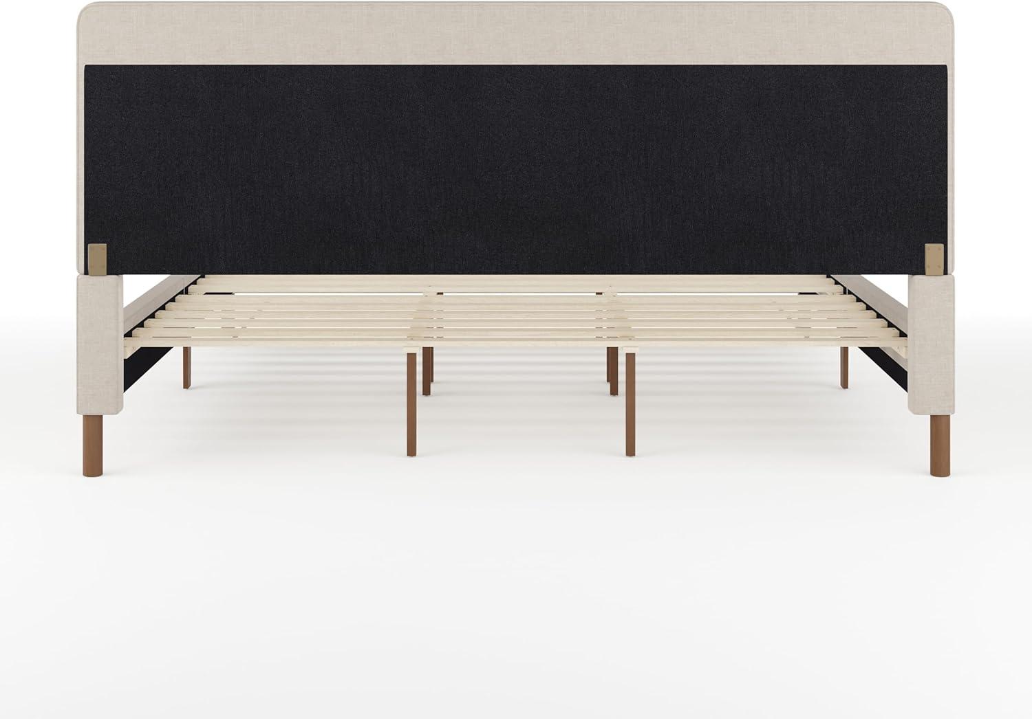 Martha Stewart Martha Stewart Britta Upholstered Platform Bed With Piped Detail Headboard