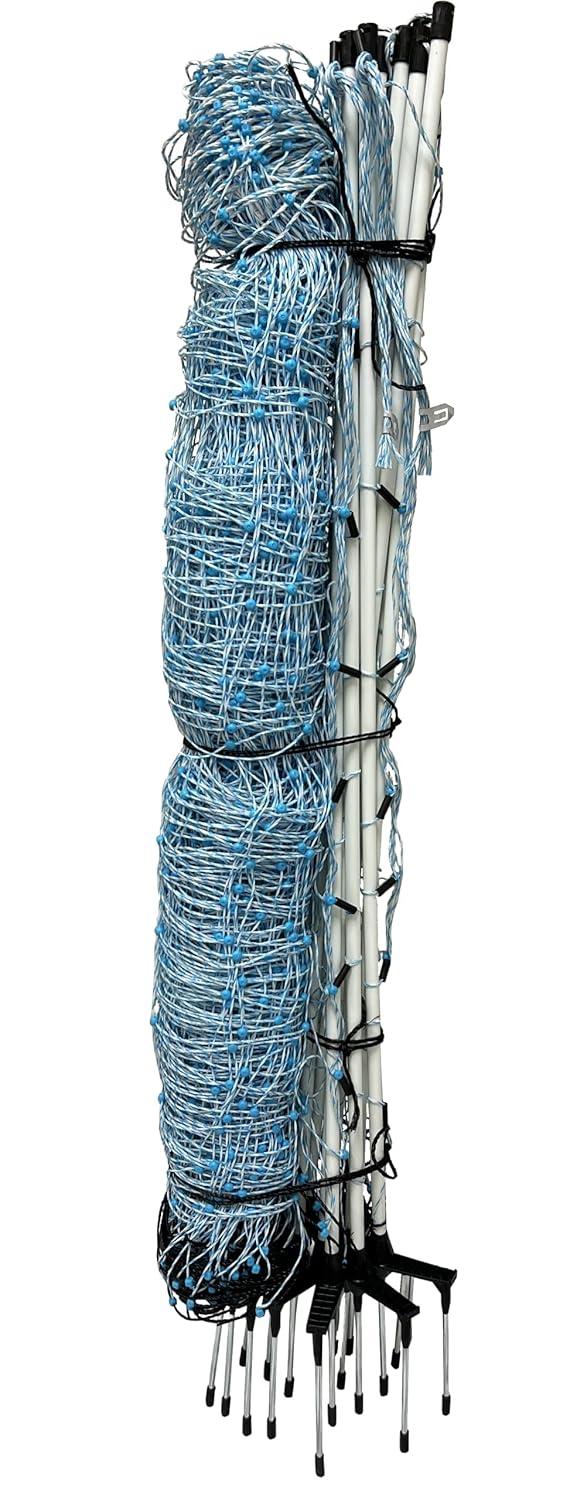 Starkline 35" x 164' Blue Electric Fence Netting with Stainless Steel Conductors