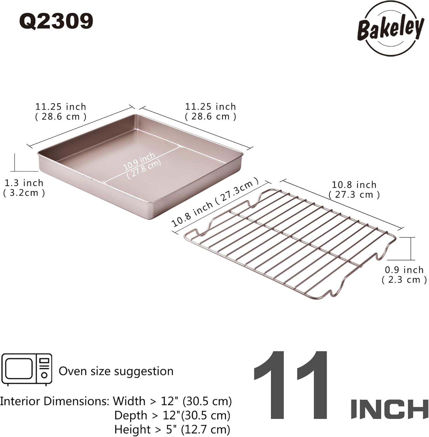 Champagne Gold Non-Stick Square Roasting Pan with Rack