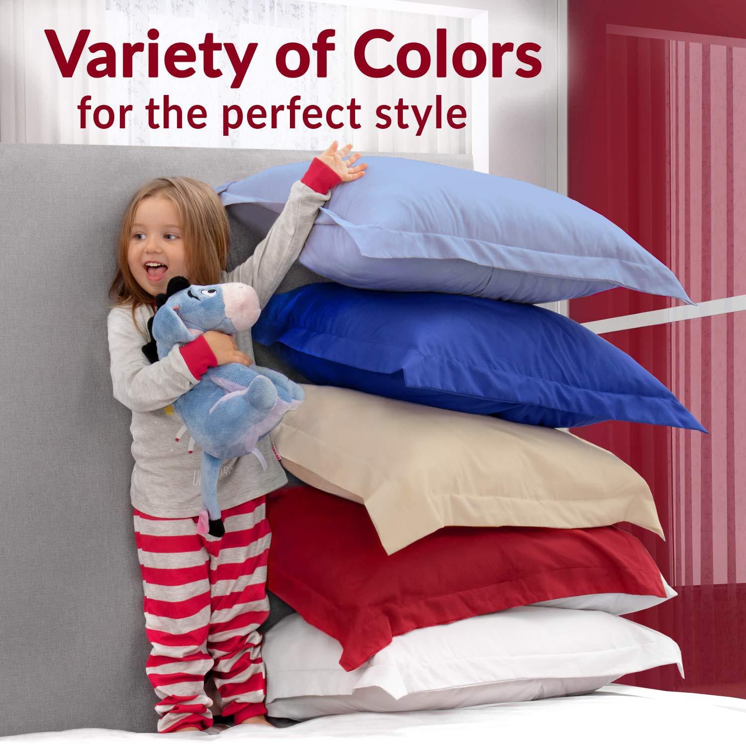 Mellanni Pillow Shams Set of 2, Decorative Pillow Cases with 2" Flange, Standard, Royal Blue