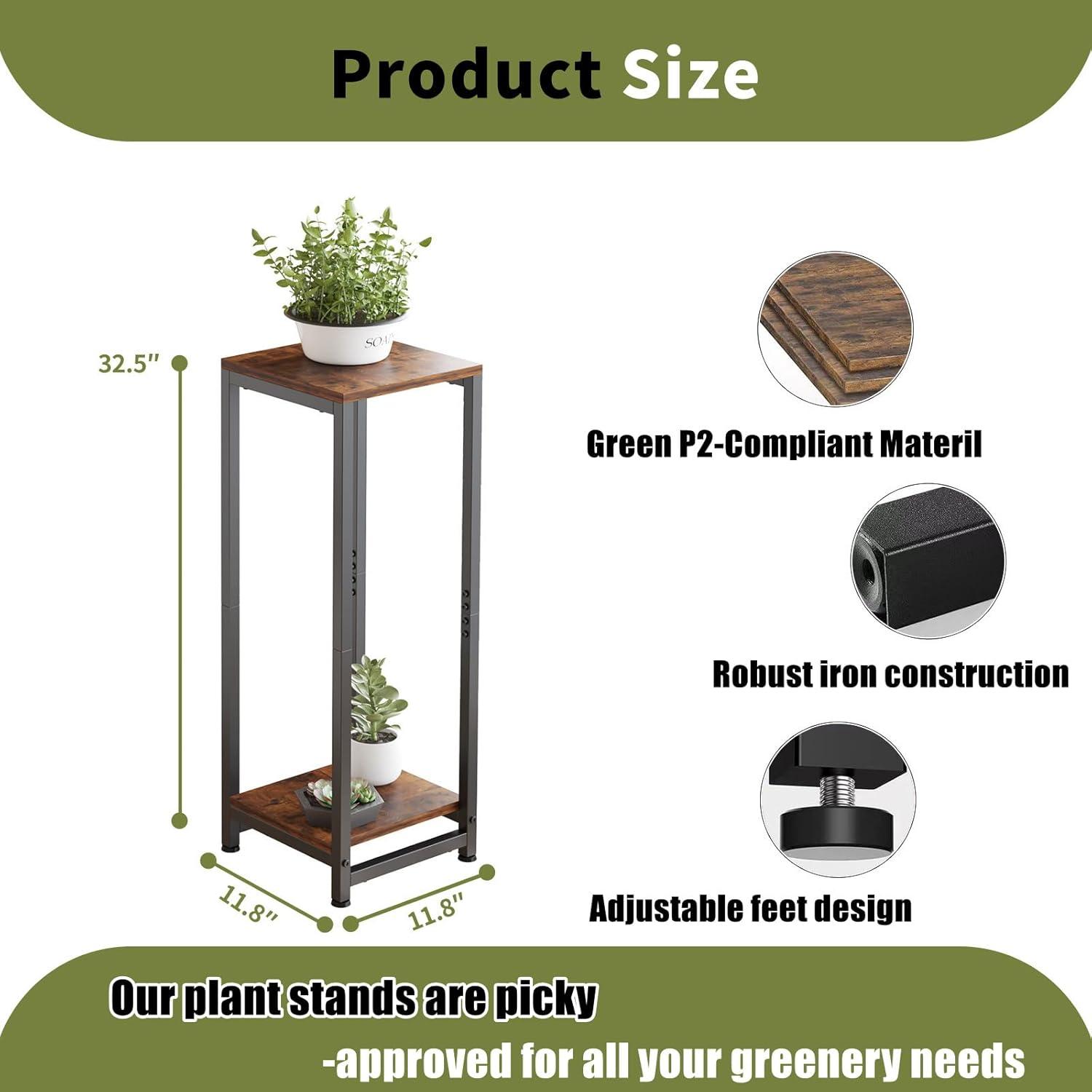 Square 2 Tier Plant Stand Indoor