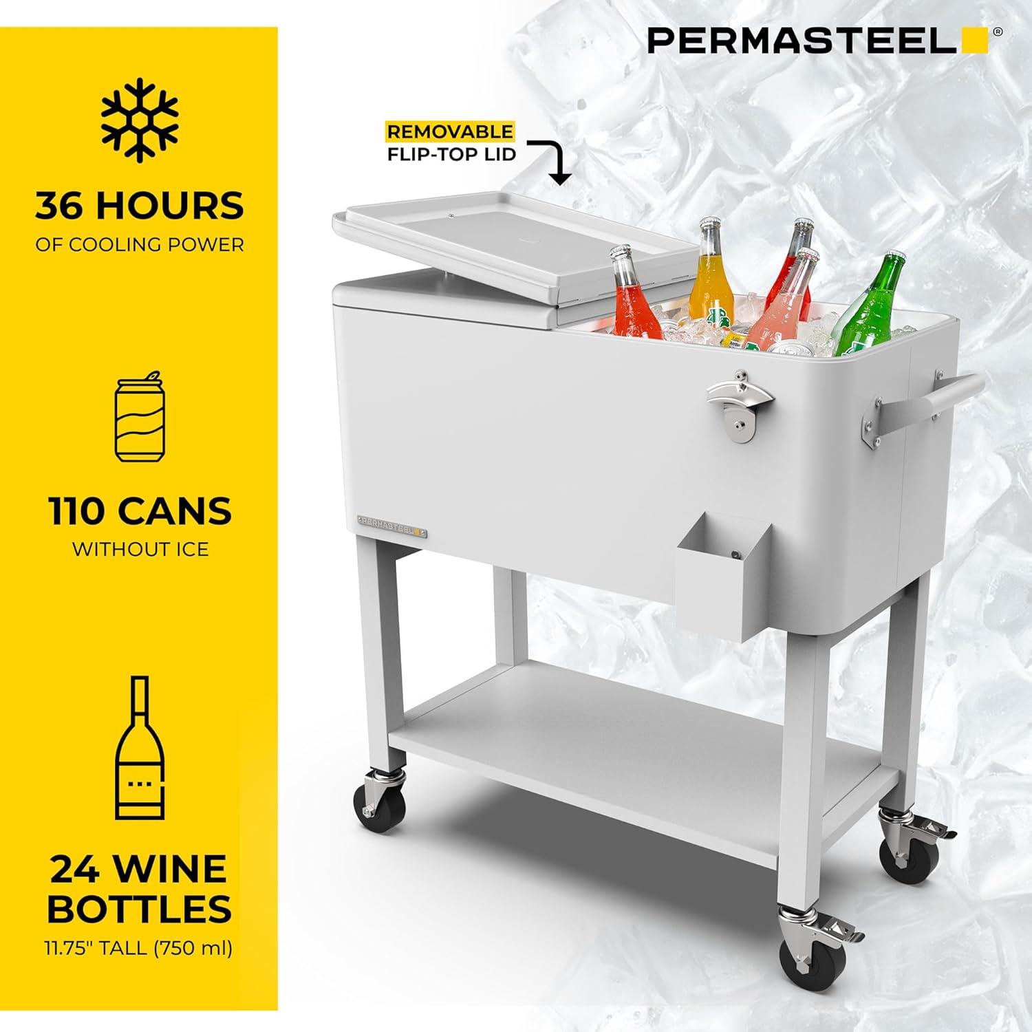 Permasteel 80-Qt Outdoor Patio Cooler with Removable Basin