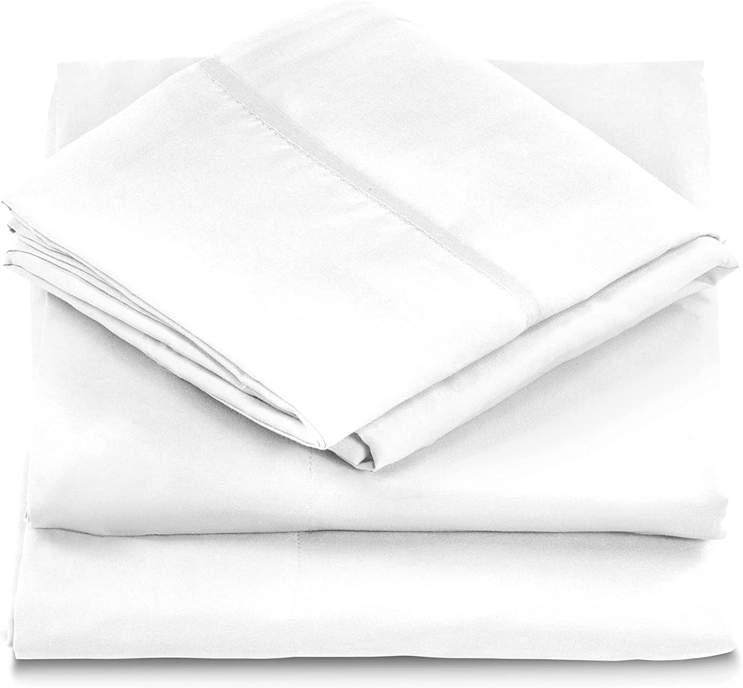 White King Size Cotton Microfiber Deep Pocket Sheet Set