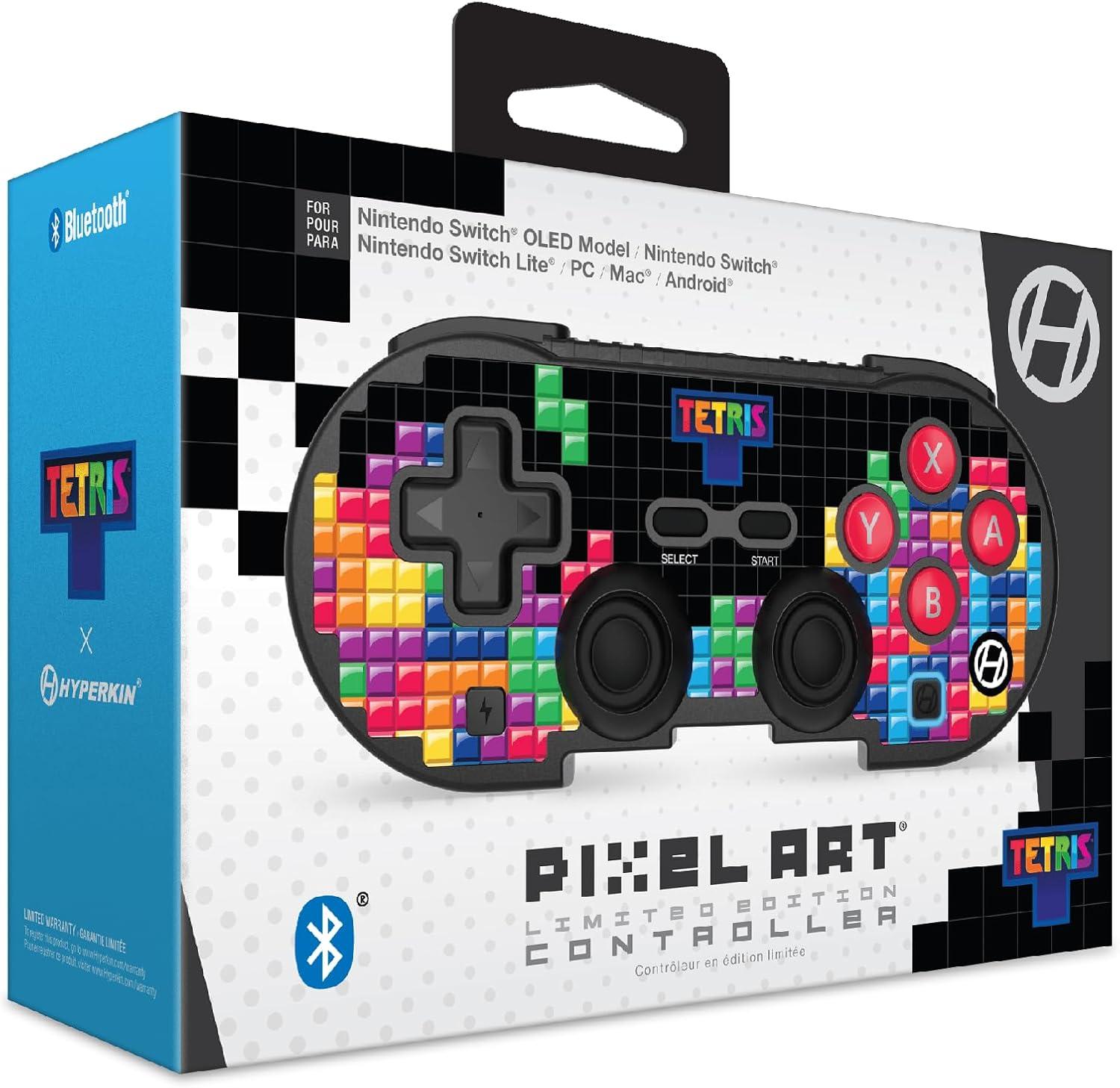Hyperkin Limited Edition Pixel Art Bluetooth Controller Official Tetris™ Edition - Officially Licensed - For Nintendo Switch®, PC, Mac®, Android®, iOS® (Tetrimino Stack)