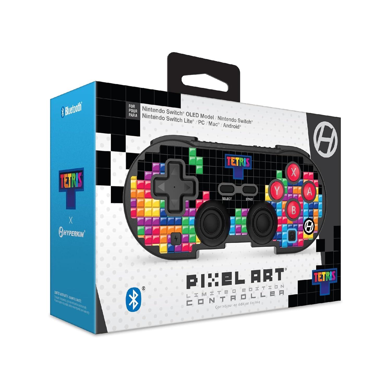 Hyperkin Limited Edition Pixel Art Bluetooth Controller Official Tetris™ Edition - Officially Licensed - For Nintendo Switch®, PC, Mac®, Android®, iOS® (Tetrimino Stack)