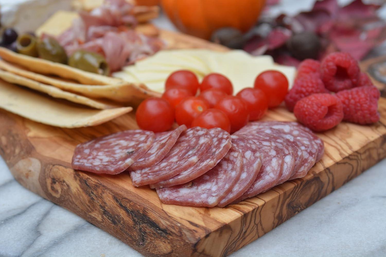 The Live Edge - Olive Wood Cutting Board for Kitchen | Wood Slab for Meat Cheese & Bread Cutting