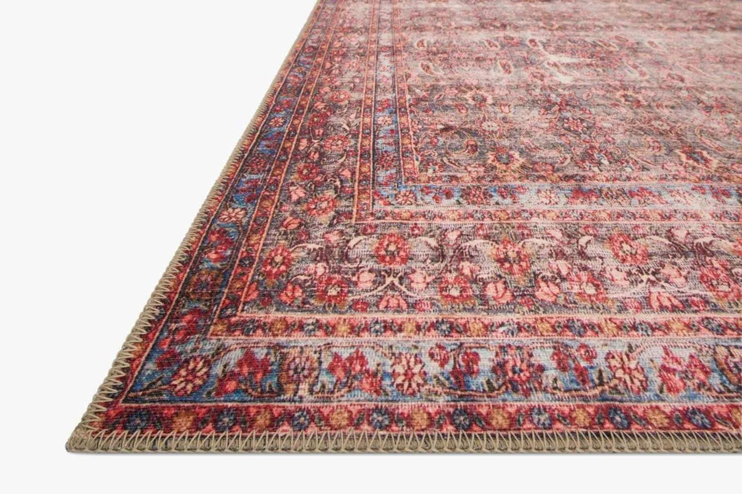 Loloi II Loren Collection LQ-05 Eggplant / Crimson Oriental Area Rug 5'-0" x 7'-6"