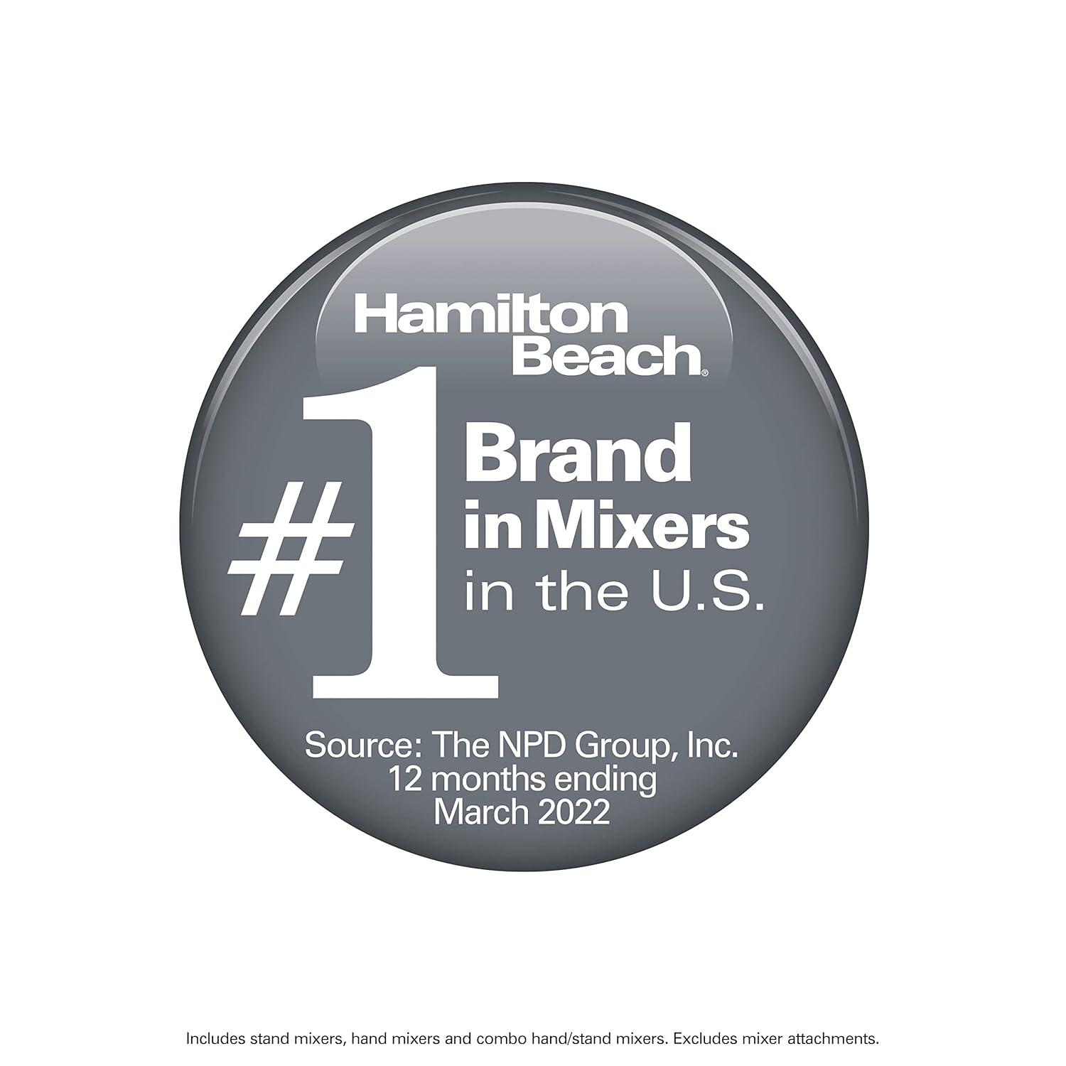 Hamilton Beach Classic Stand Mixer, 4 Quart Stainless Steel Bowl, 6 Speeds, Red, 64654G