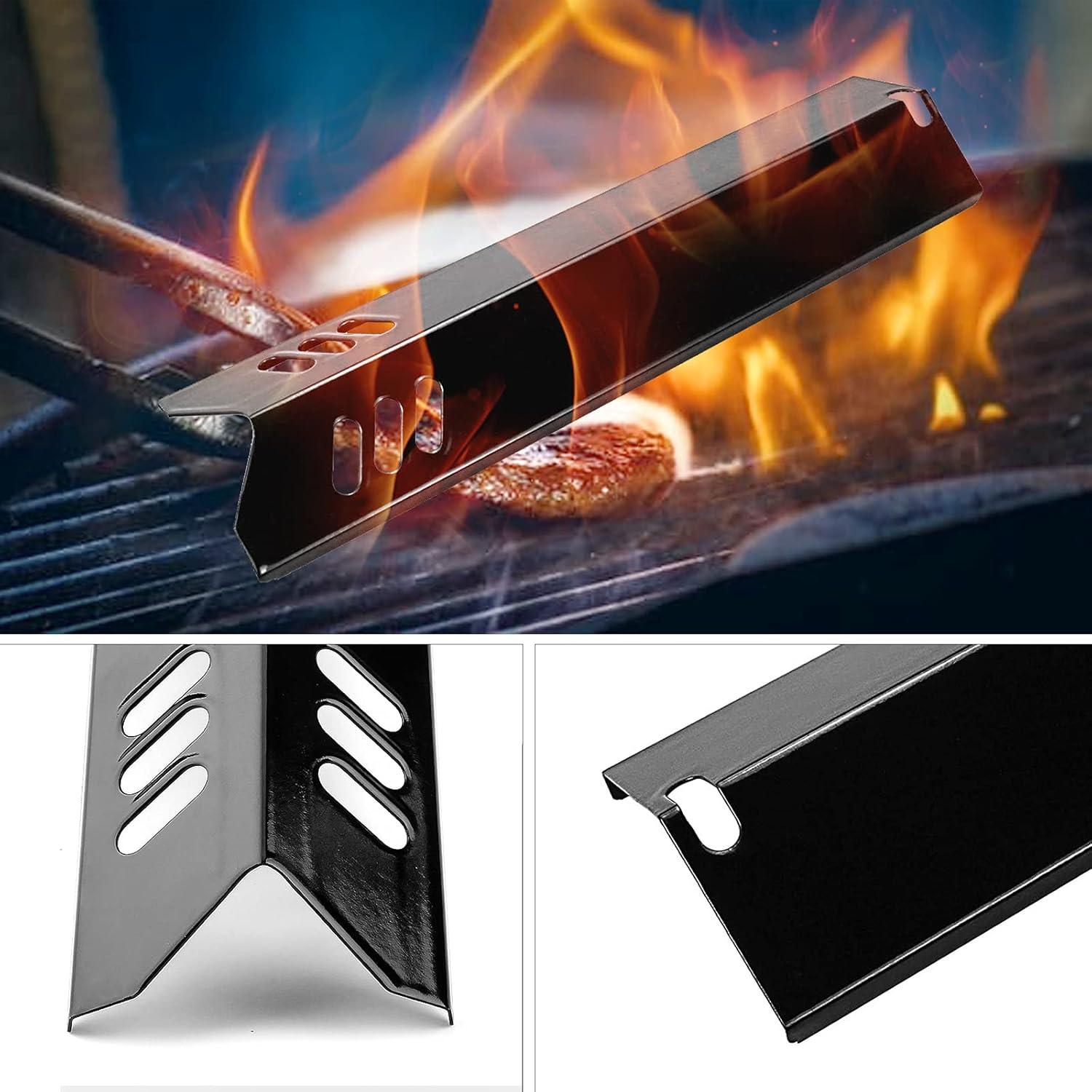 Unicook 15 Inch Grill Heat Plates for Dyna-Glo, Grill Burner Covers, Grill Parts Porcelain Heat Shields for Backyard, 4 Pack