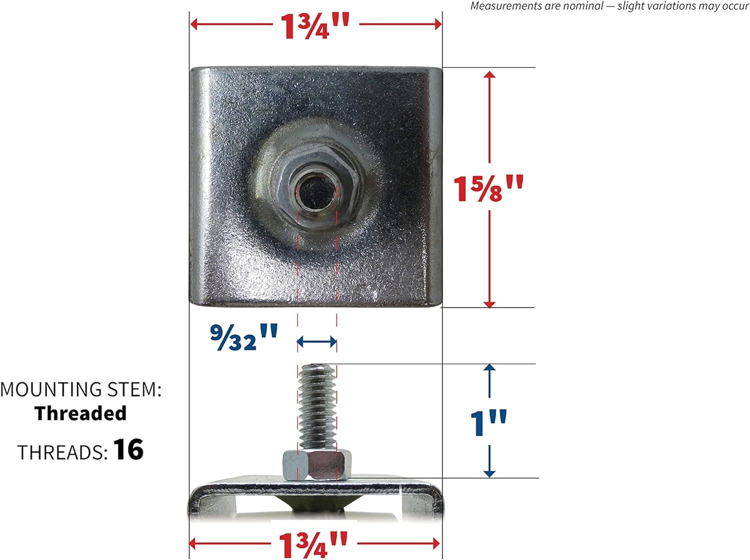 Shepherd Hardware 9441 7/8-Inch Threaded Stem Appliance Caster, Dual Wheels, 4-Pack