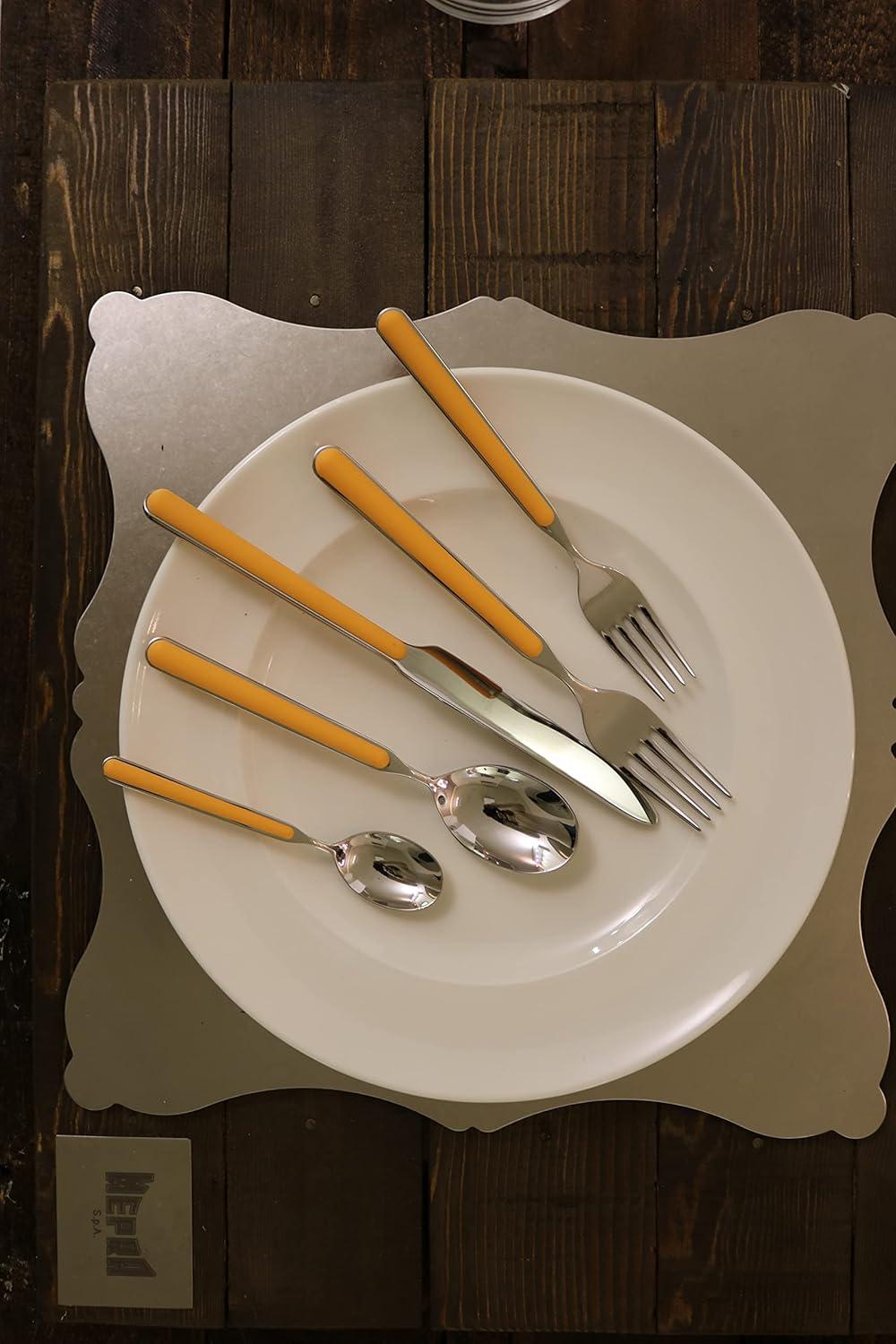 Fantasia Orange 20-Piece Stainless Steel Flatware Set