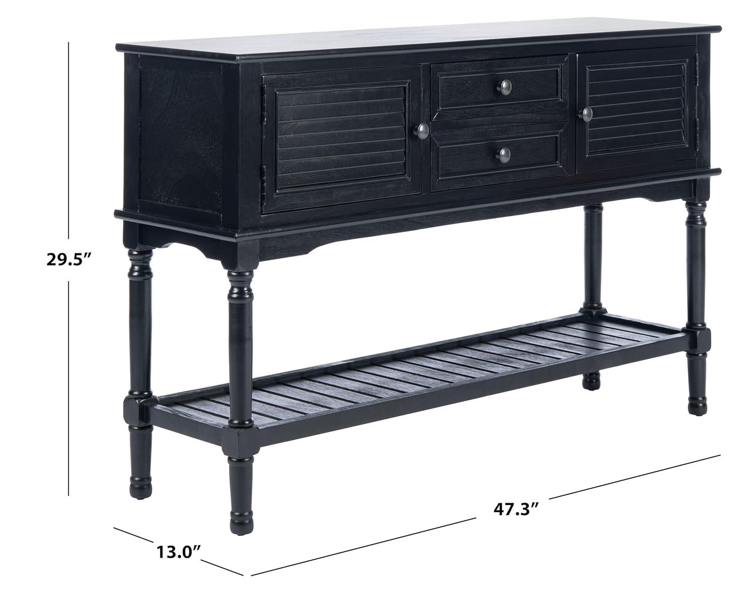 Tate 2 Drawer 2 Door Console Table - CNS5722B - Black - Safavieh