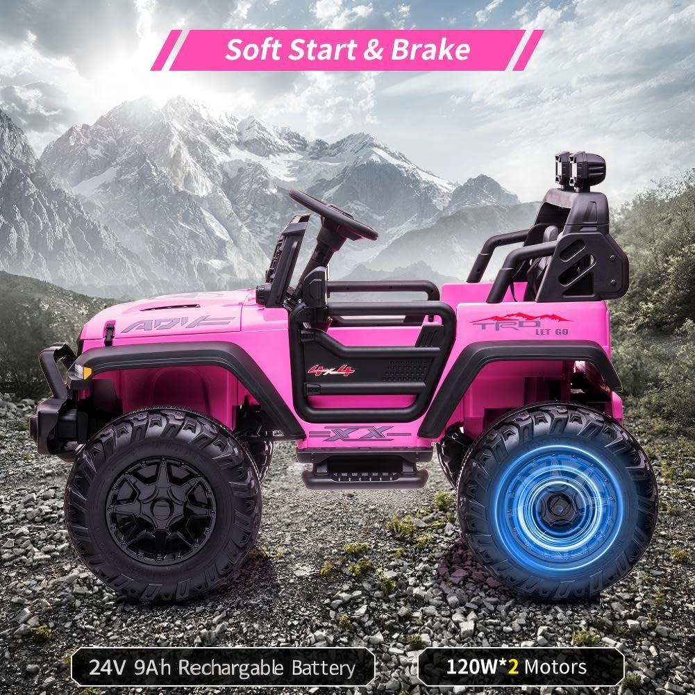 Blue 24V Kids Ride-On Truck with Remote Control