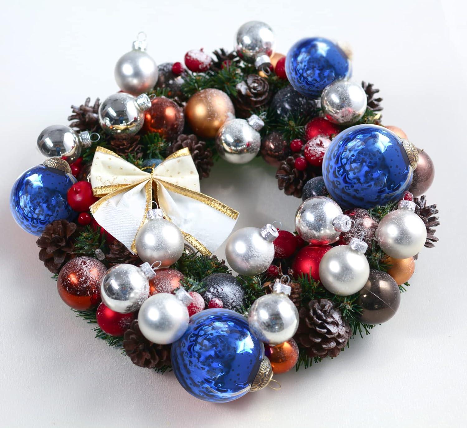 Set of 4 Gold Mercury Glass Ornaments (3.15" Classic Twist Ball) Perfect for Christmas Tree, Hanging Holiday Decoration, Gifts & Home Decor