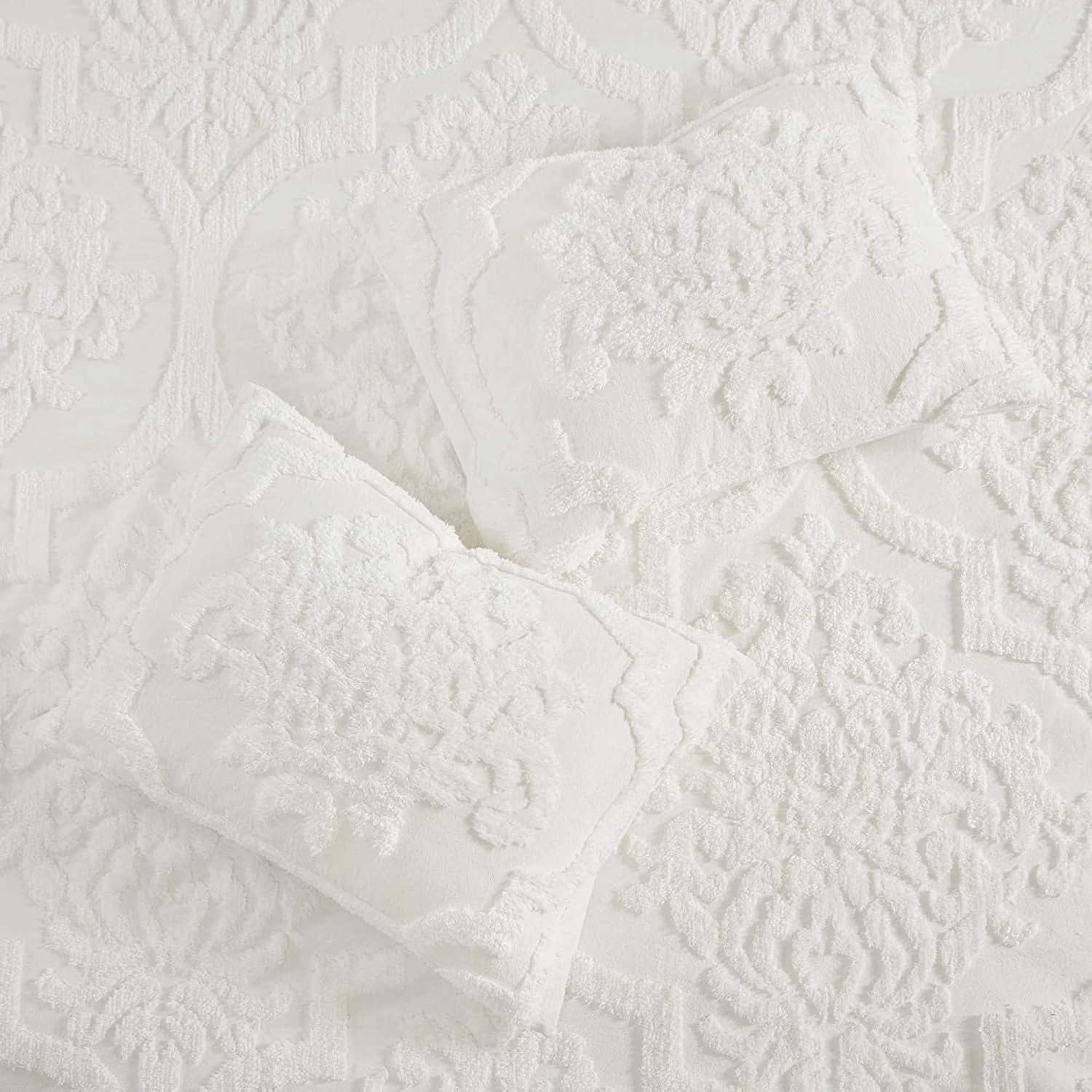 Madison Park Viola Tufted Cotton Chenille Damask 3 Piece Comforter Set