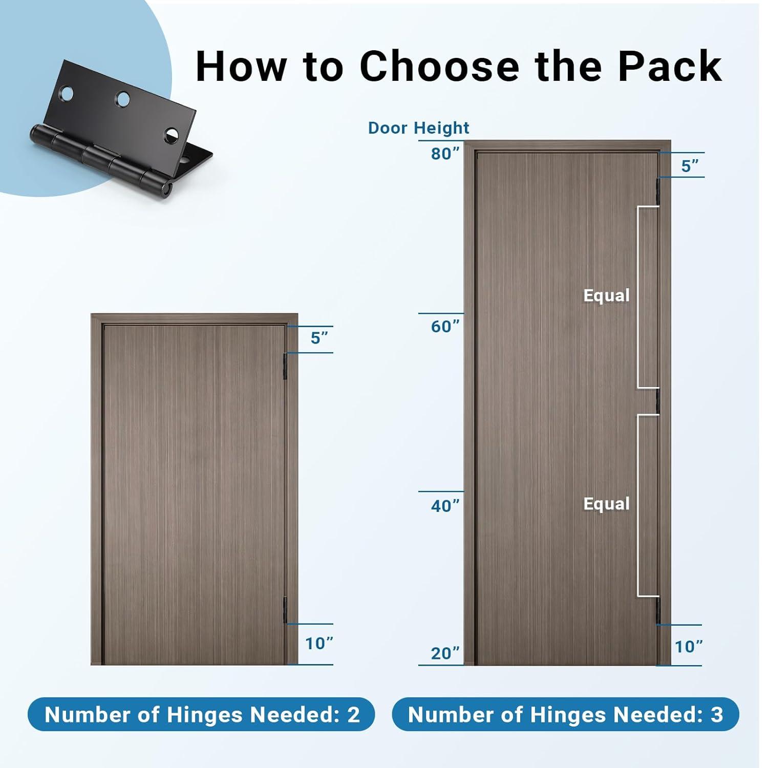 Design House 3.5" H x 3.5" W Butt Bearing Door Hinges (Set of 3)