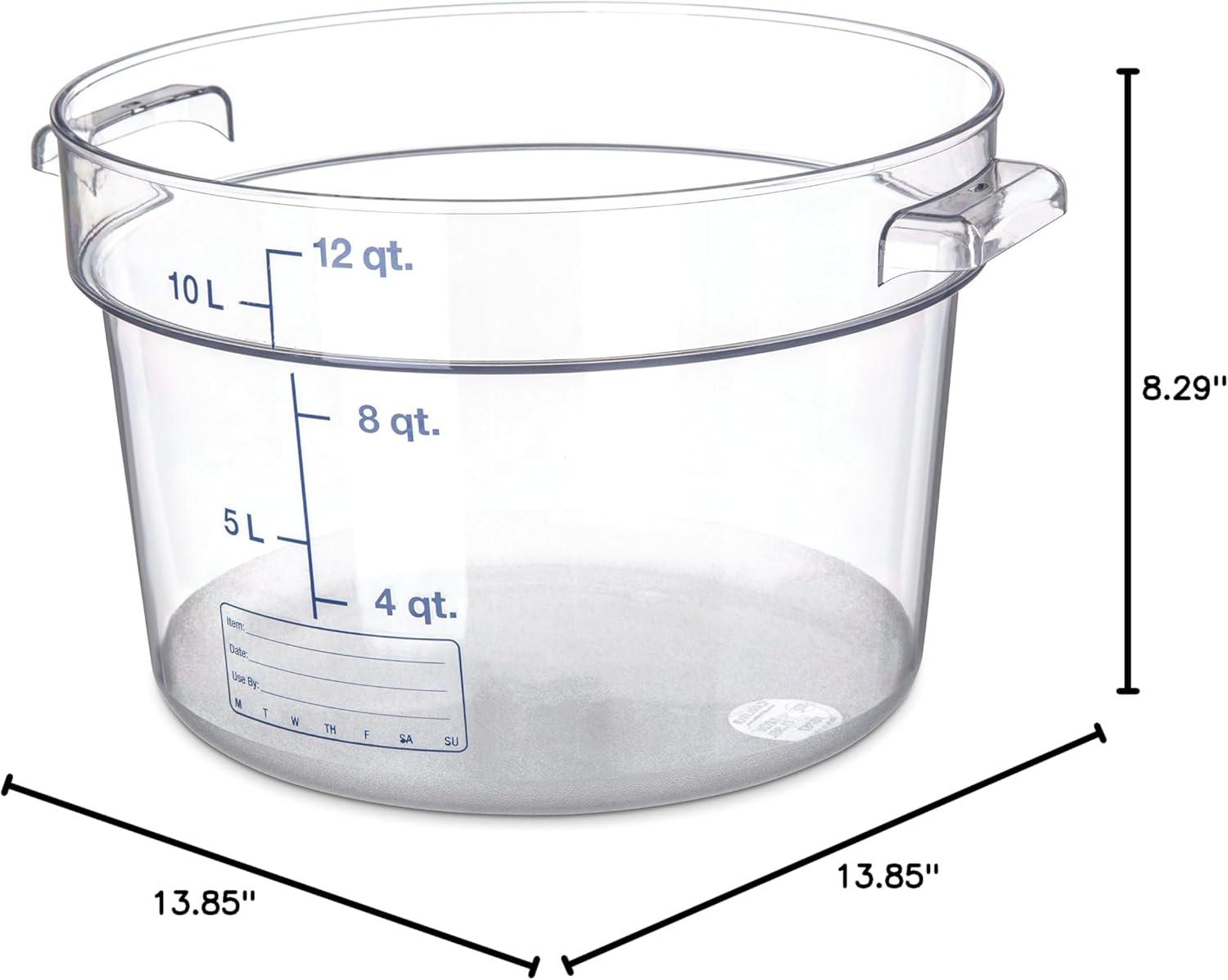 Clear 12 Quart Polycarbonate Round Food Storage Container