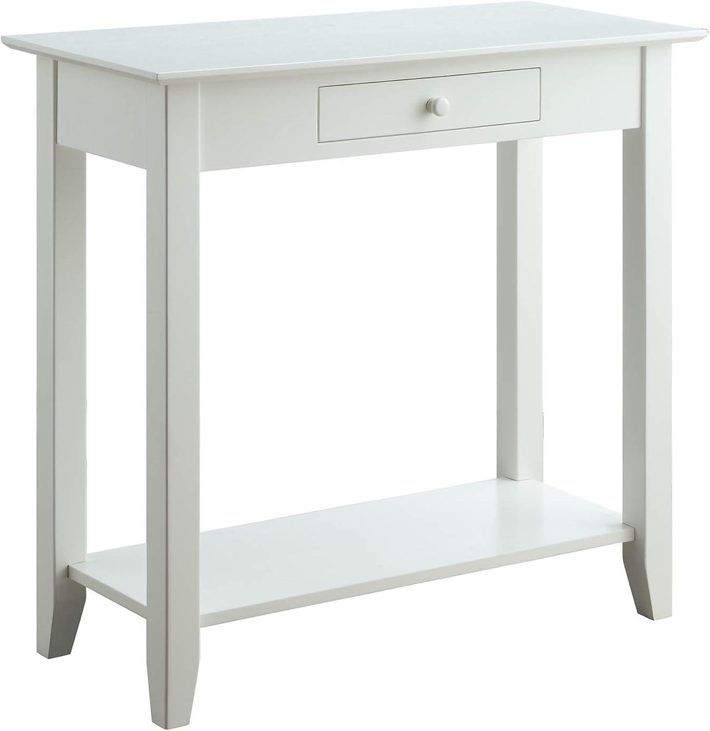 Convenience Concepts American Heritage Hall Table in White Wood Finish