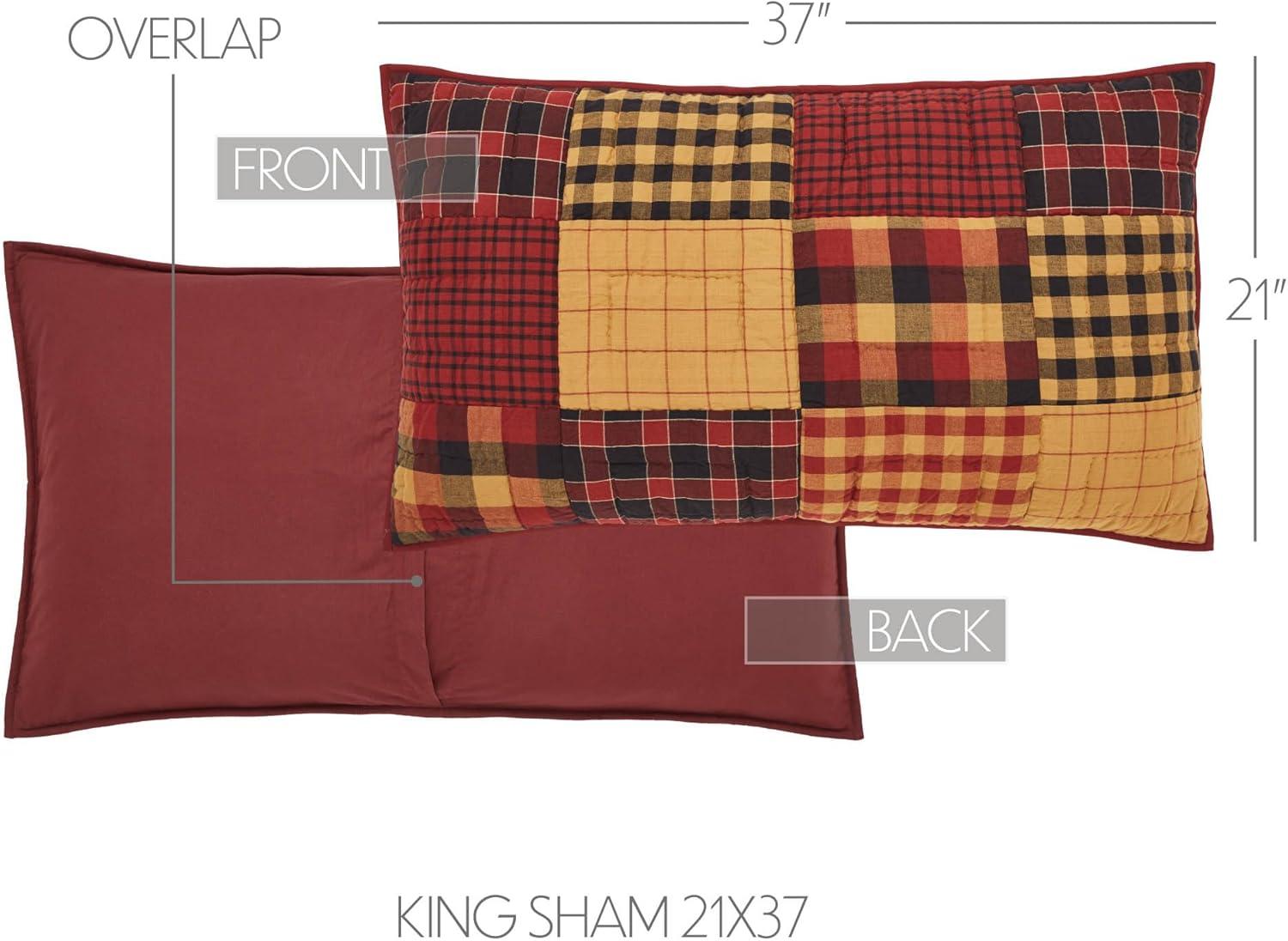 Connell King Burgundy Cotton Patchwork Quilted Sham