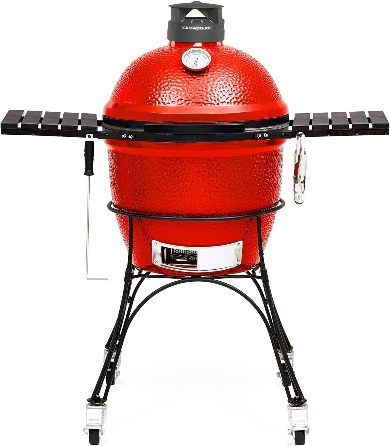 Kamado Joe KJ23RHC Classic Ii W/ Cart, Side Shelves, Heat Deflector & Tools W/