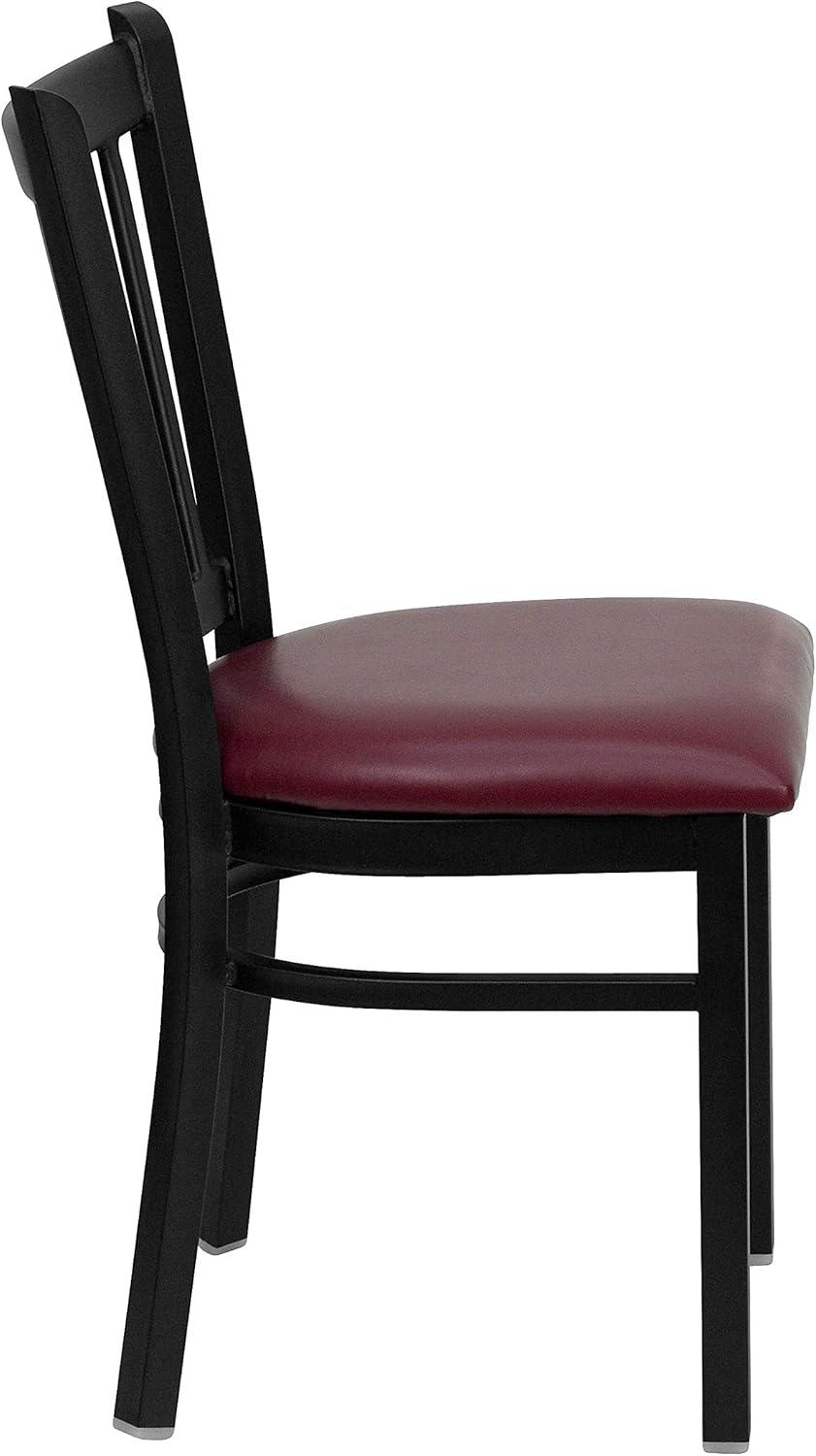 Red Upholstered Metal Mid-Back Bar Chair Set of 2