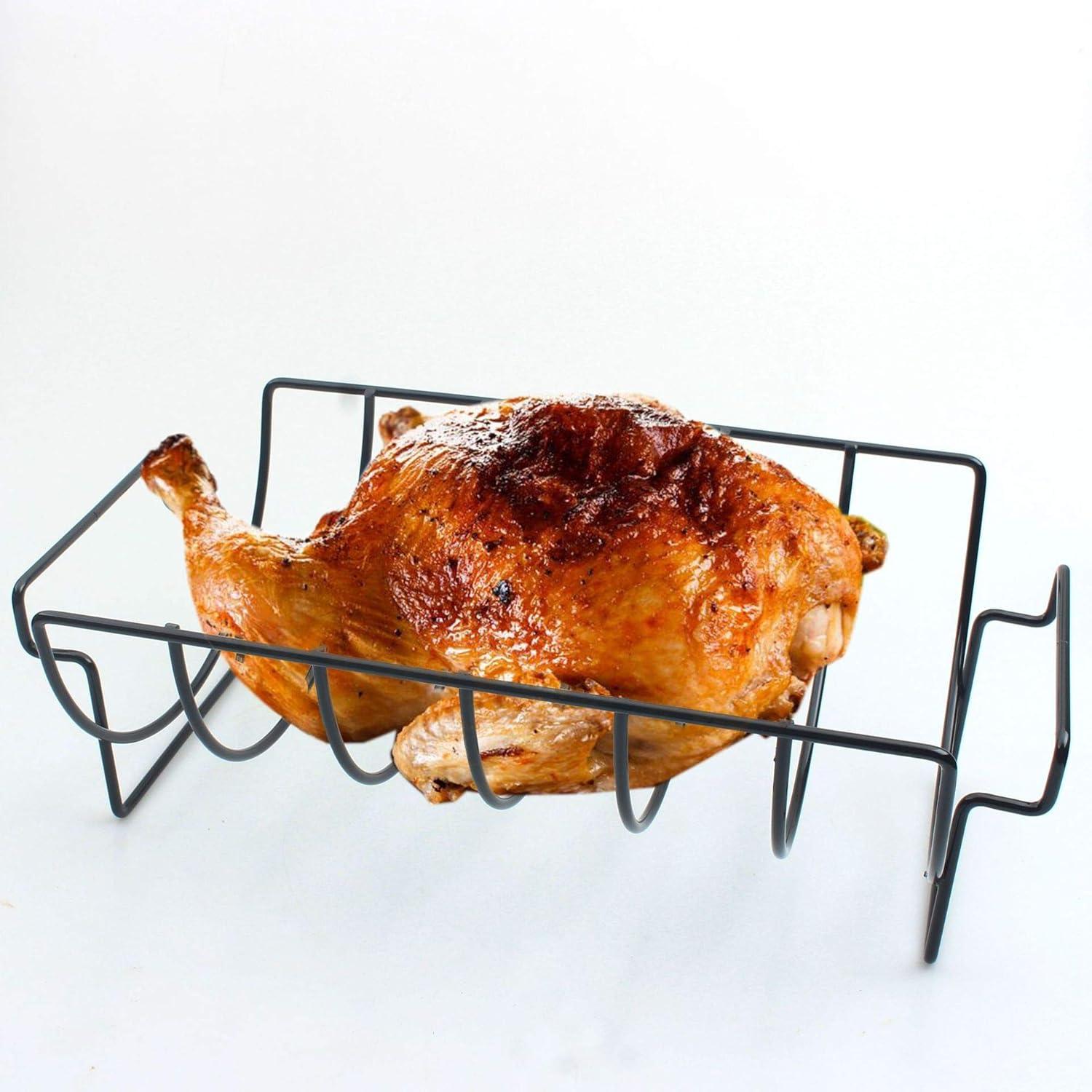 Black Non-Stick Dual Purpose Rib and Roast Rack