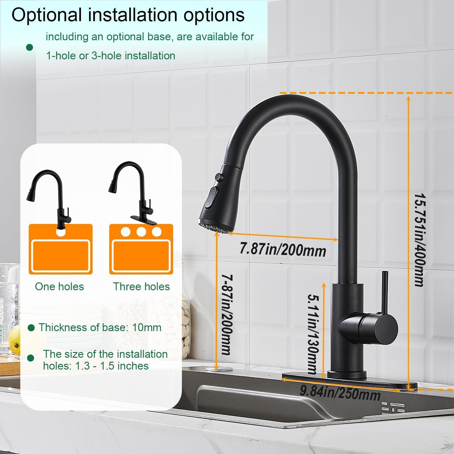 ARCORA ARCORA Stainless Steel  Single Handle Pull-Down Sprayer Kitchen Faucet Set with Touchless Sensor AR7100301B-DC
