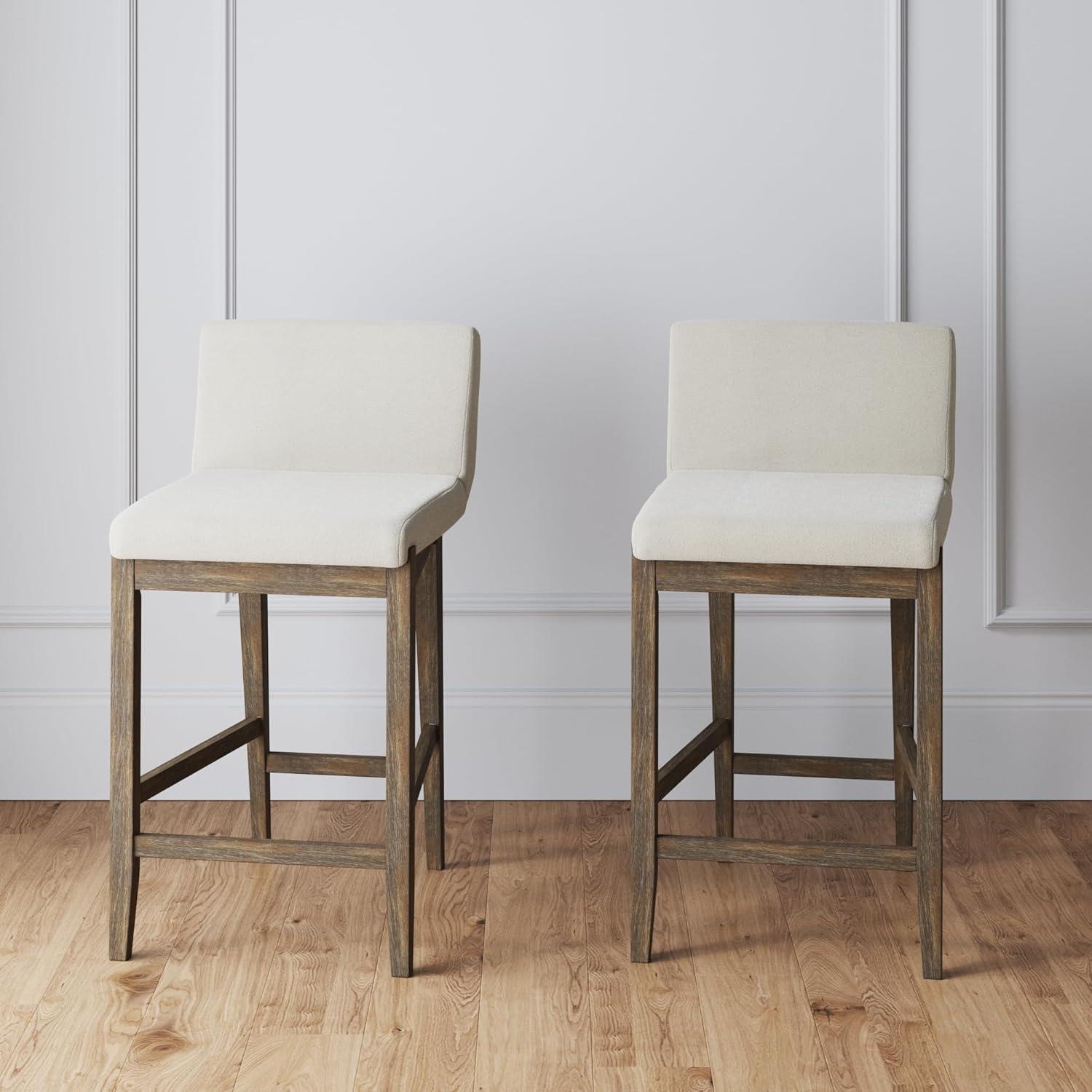 Nathan James Upholstered Wooden Stool