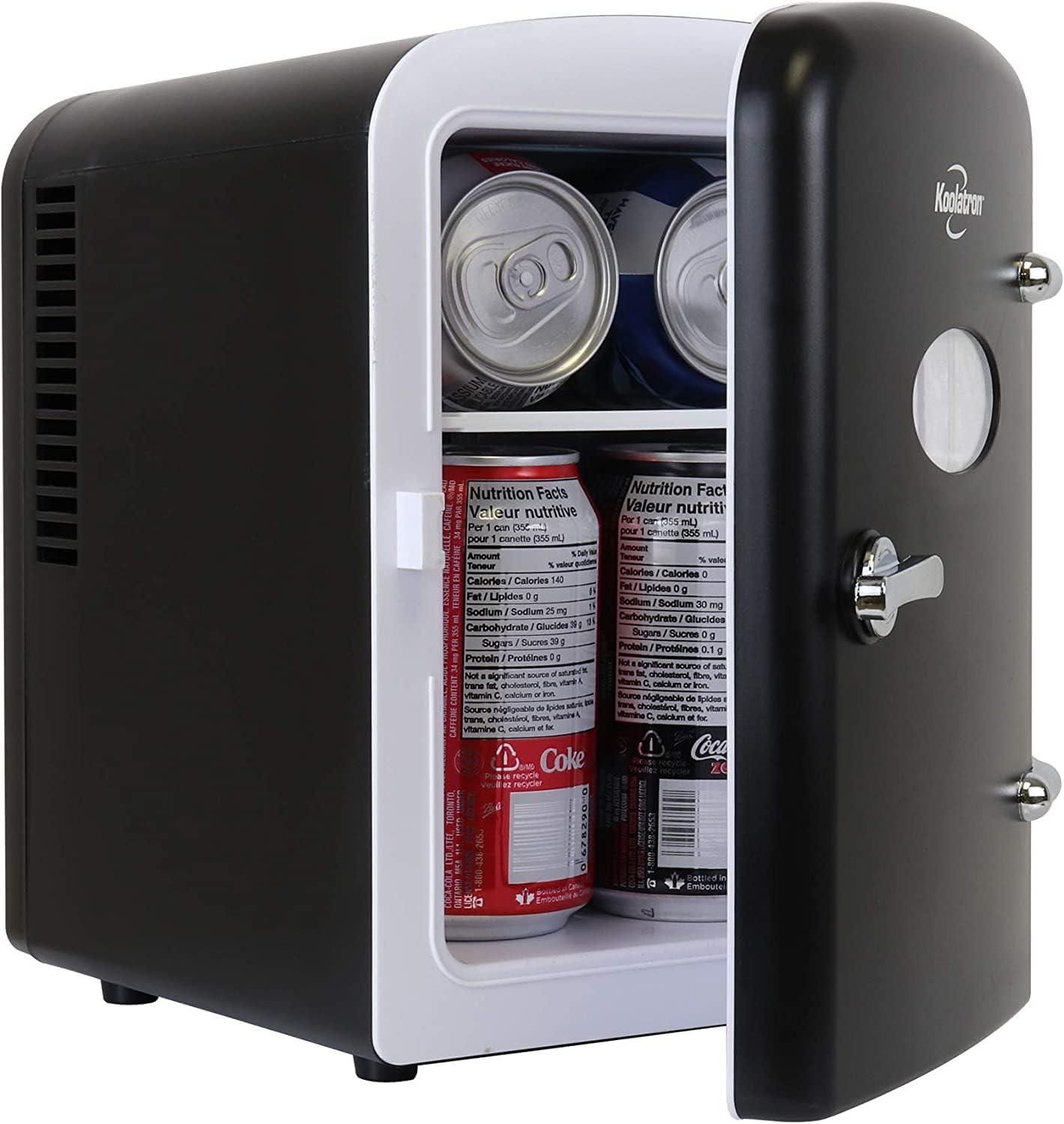 Koolatron 4L Retro Portable Mini Fridge 12V DC 110V AC 6 Can Cooler