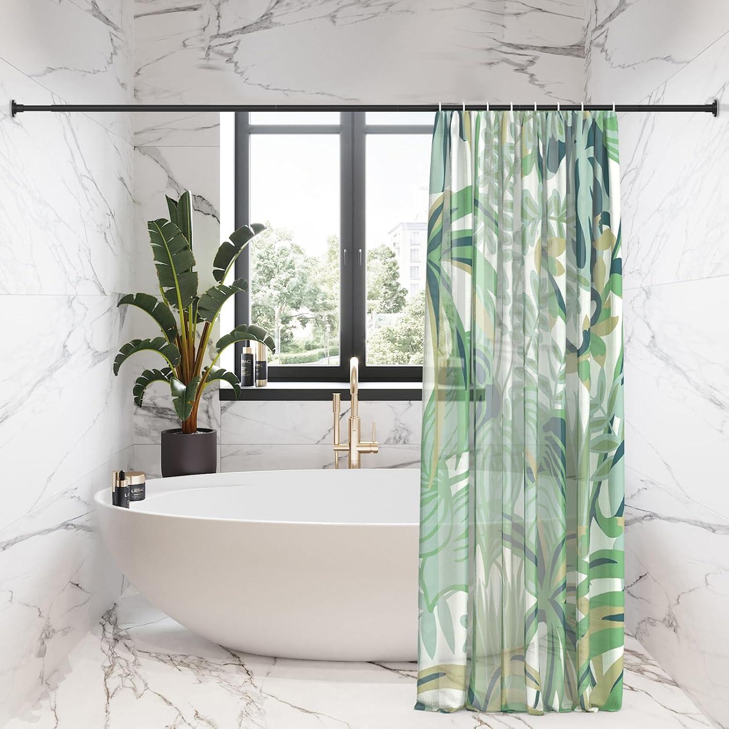 The Shower Curtain Rod, Adjustable 32-89 Inch Spring Tension Shower Rods.