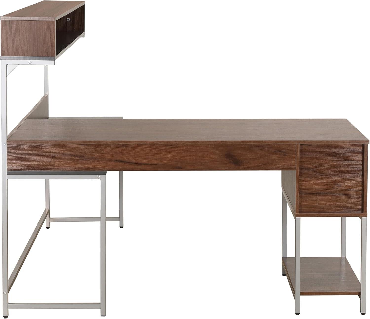 L Shape Desk with Hutch and Storage - Techni Mobili