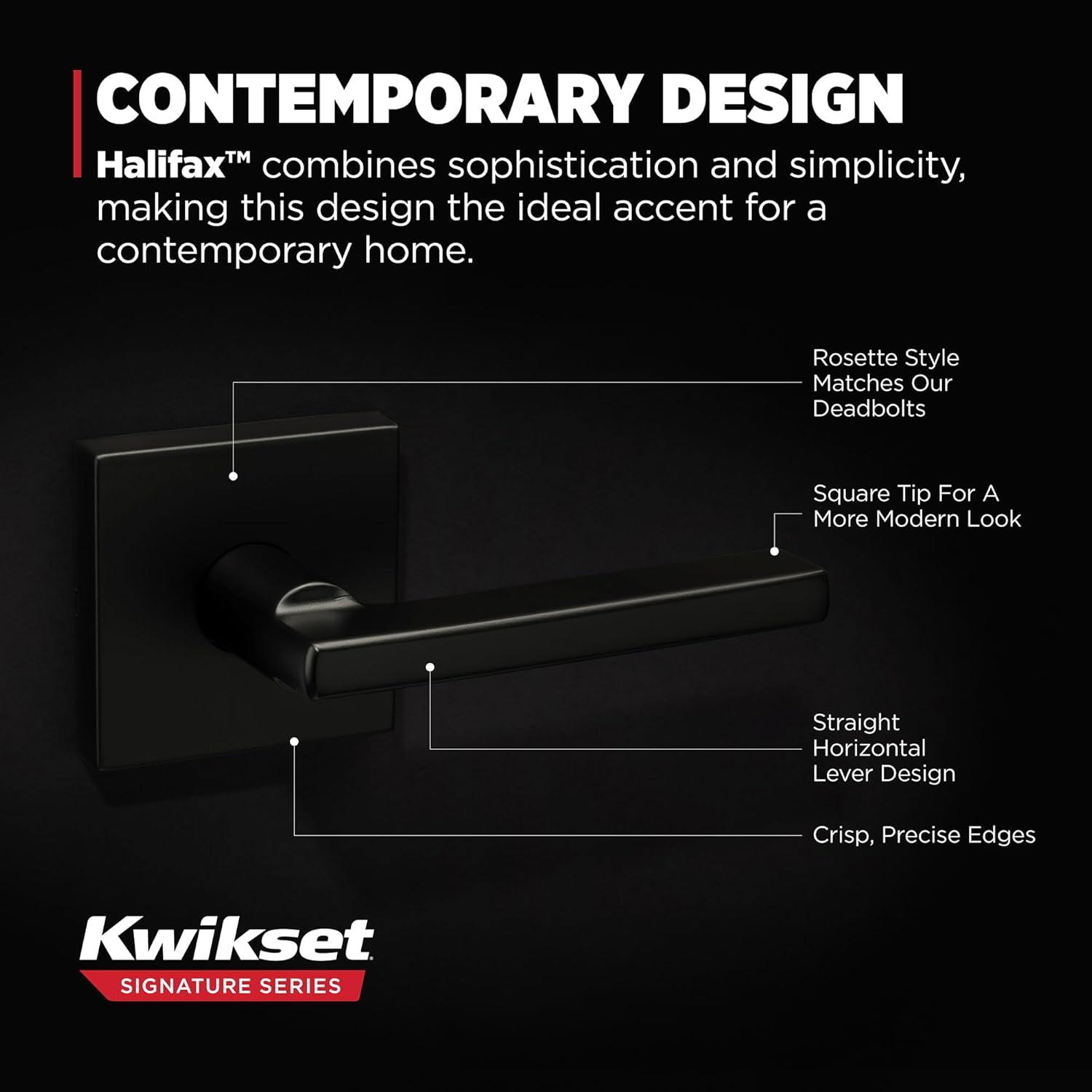 Kwikset Halifax 2 Piece Square Passage Lever Set