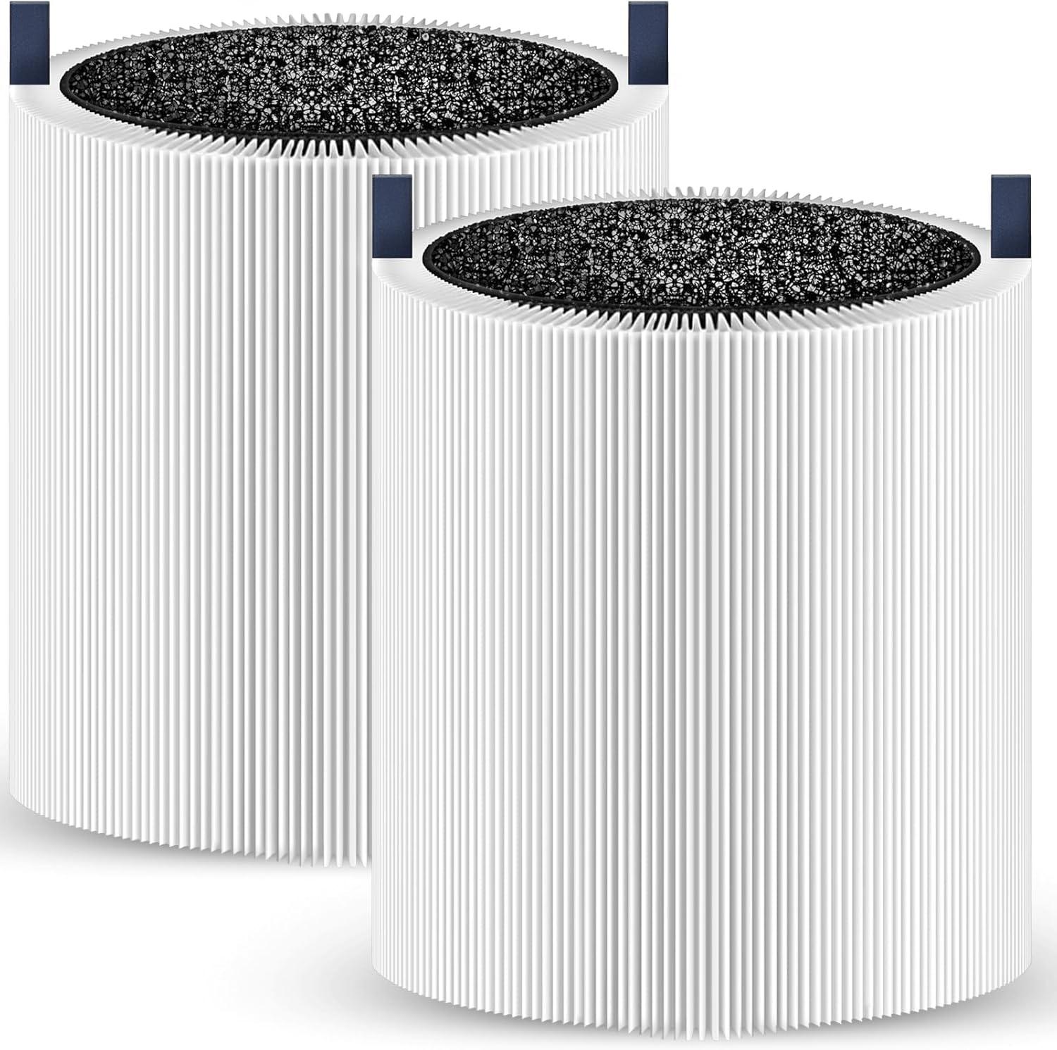 2 Pack Blue Pure 511 Filter Replacement Compatible With Blueair Blue Pure 511 Air Cleaner. Fit For Blue Air 511 Filter Replacement. 3-in-1 True HEPA Filter Particle And Activated Carbon Filter.