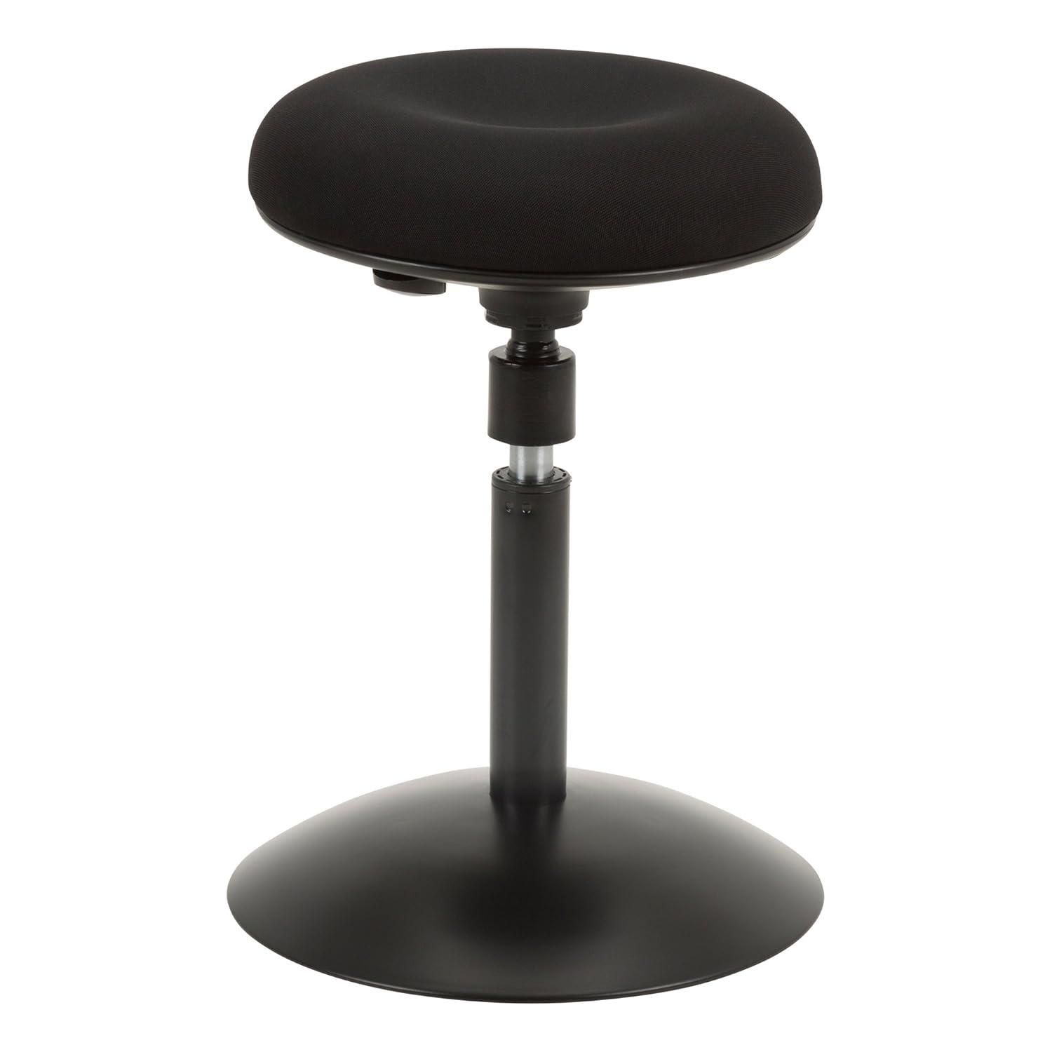 Black Adjustable Height Iron Sit-to-Stand Active Stool