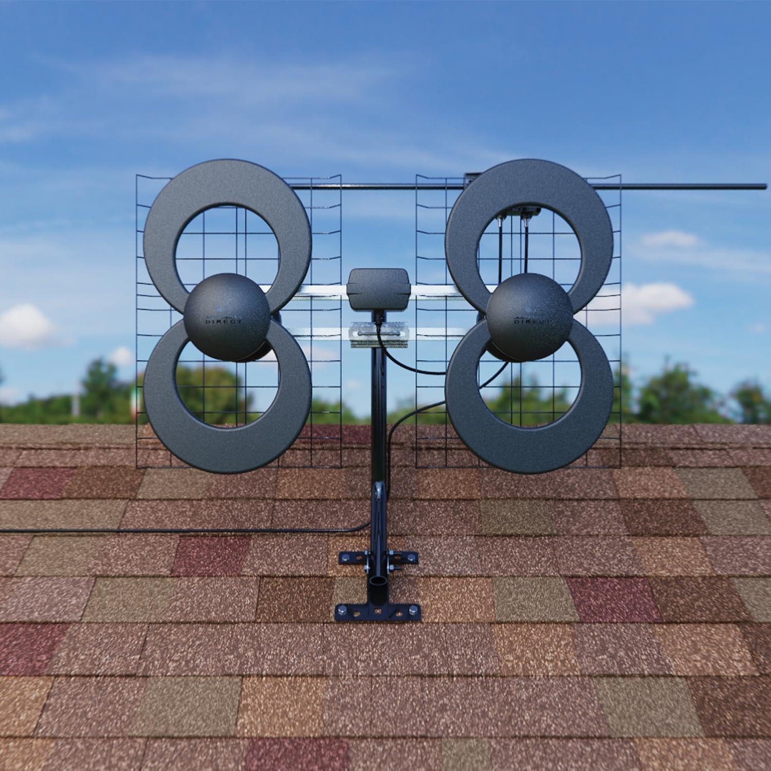 Antennas Direct® ClearStream 4 UHF Indoor Outdoor TV Antenna, Multi-Directional, 70+ Mile Range, 4K 8K UHD, NEXTGEN TV in Black