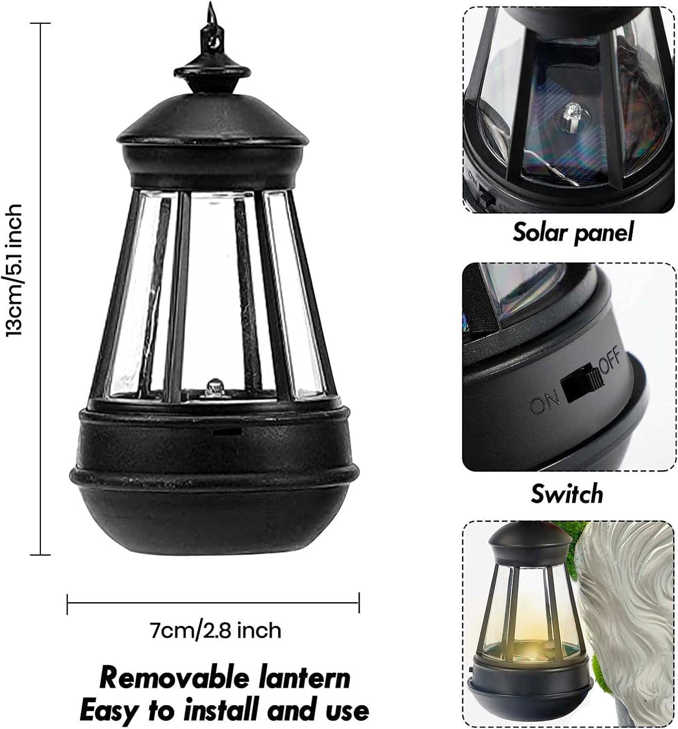 Large Solar Powered Green Garden Gnome with Lantern