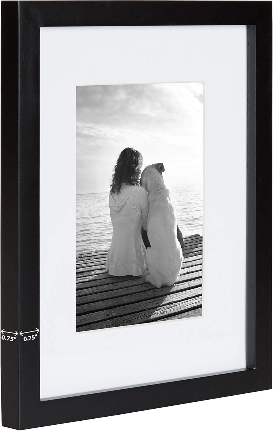 Classic Black Wood Gallery Frame Set for 8x10 or 5x7 Photos, Pack of 4