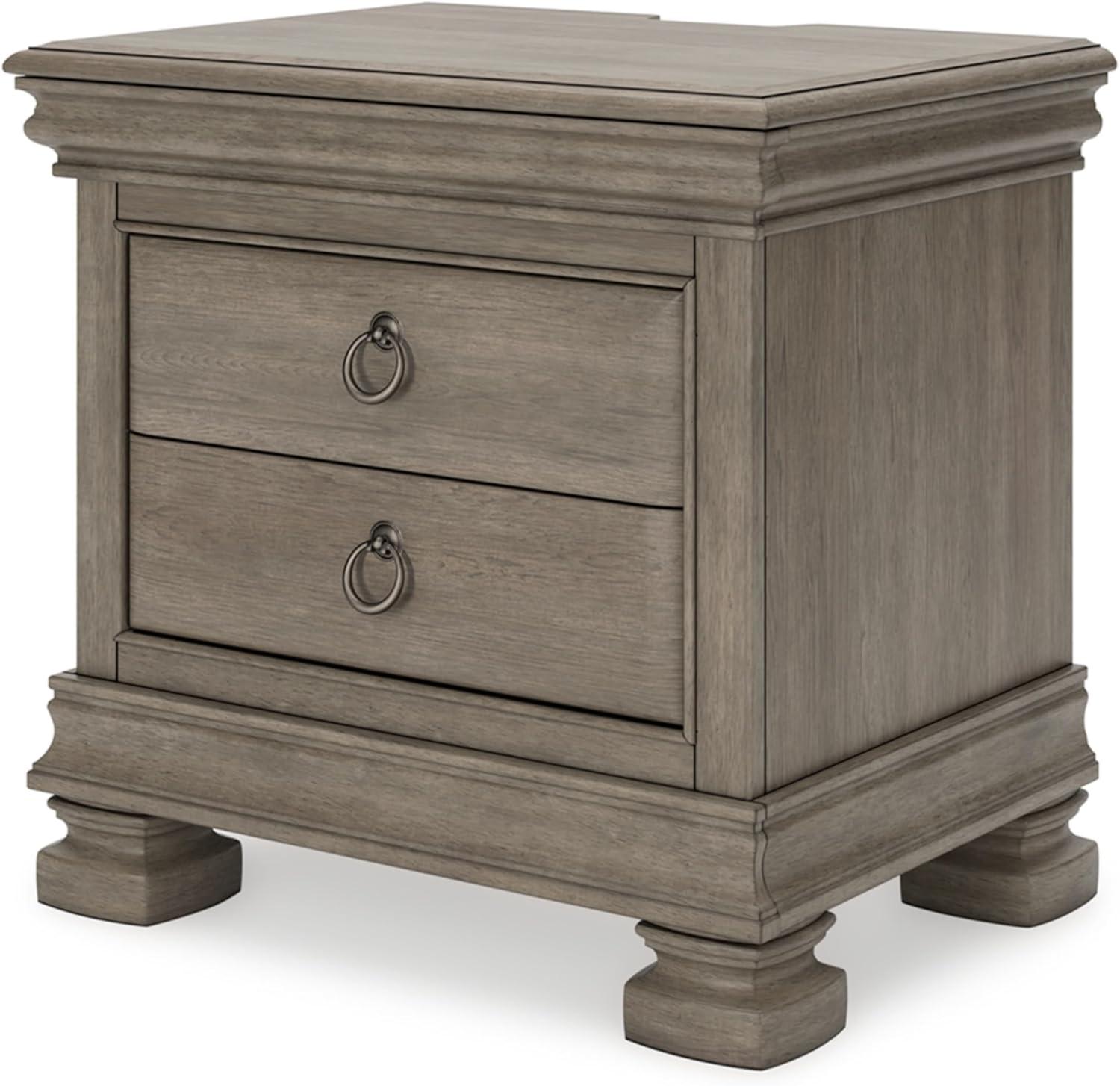 Lexorne 3 Drawer Nightstand in Gray