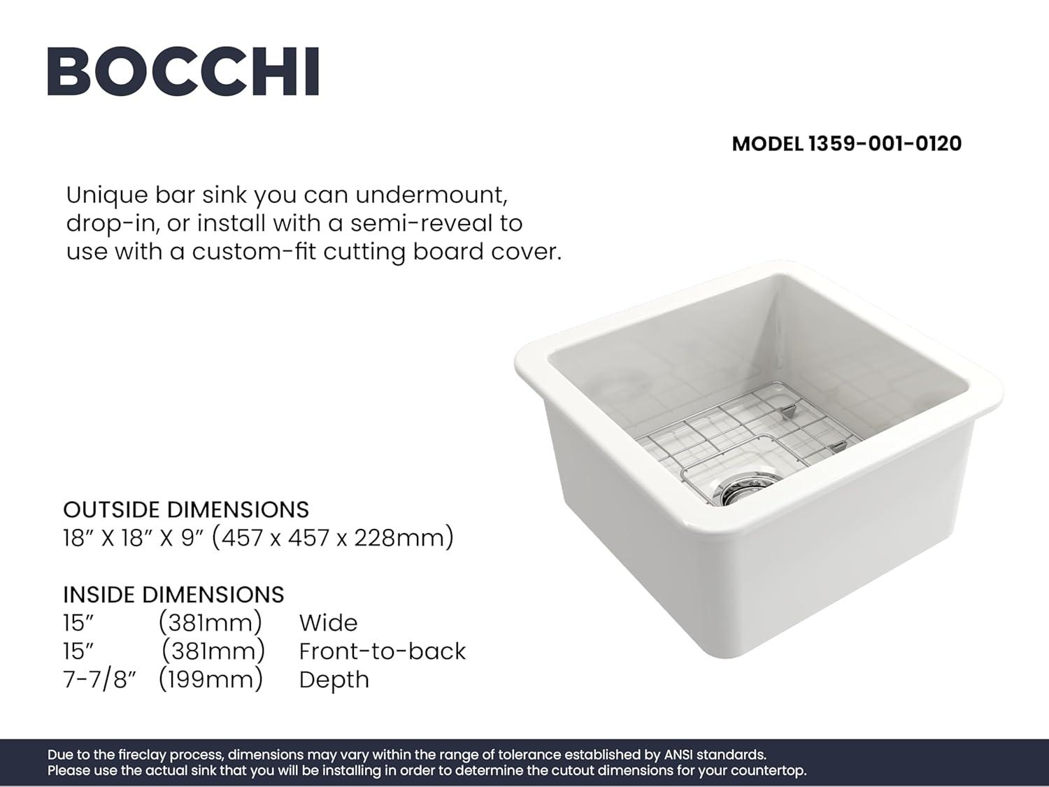 Sotto 18'' L Single Bowl Fireclay Kitchen Sink