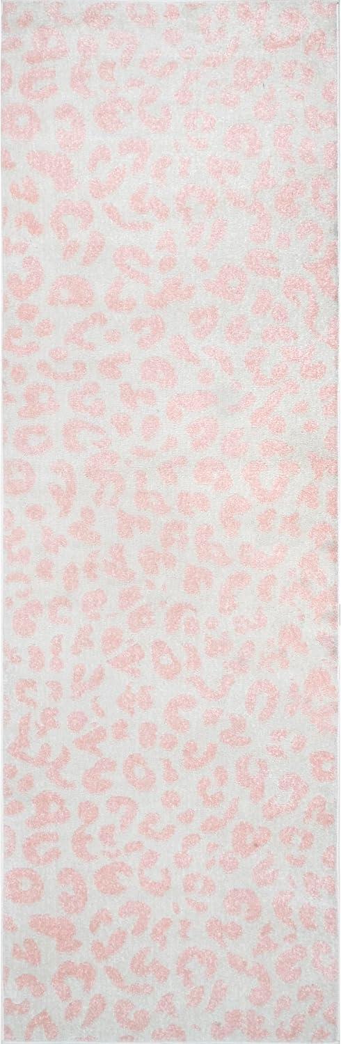 Nuloom Leopard Animal 9x12 Indoor Area Rug for Living Room Bedroom Dining Room Kitchen, Baby Pink/Ivory