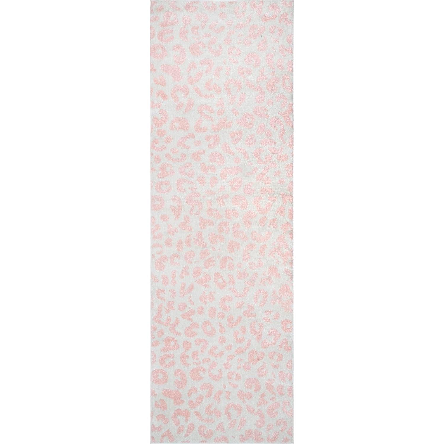 Nuloom Leopard Animal 9x12 Indoor Area Rug for Living Room Bedroom Dining Room Kitchen, Baby Pink/Ivory