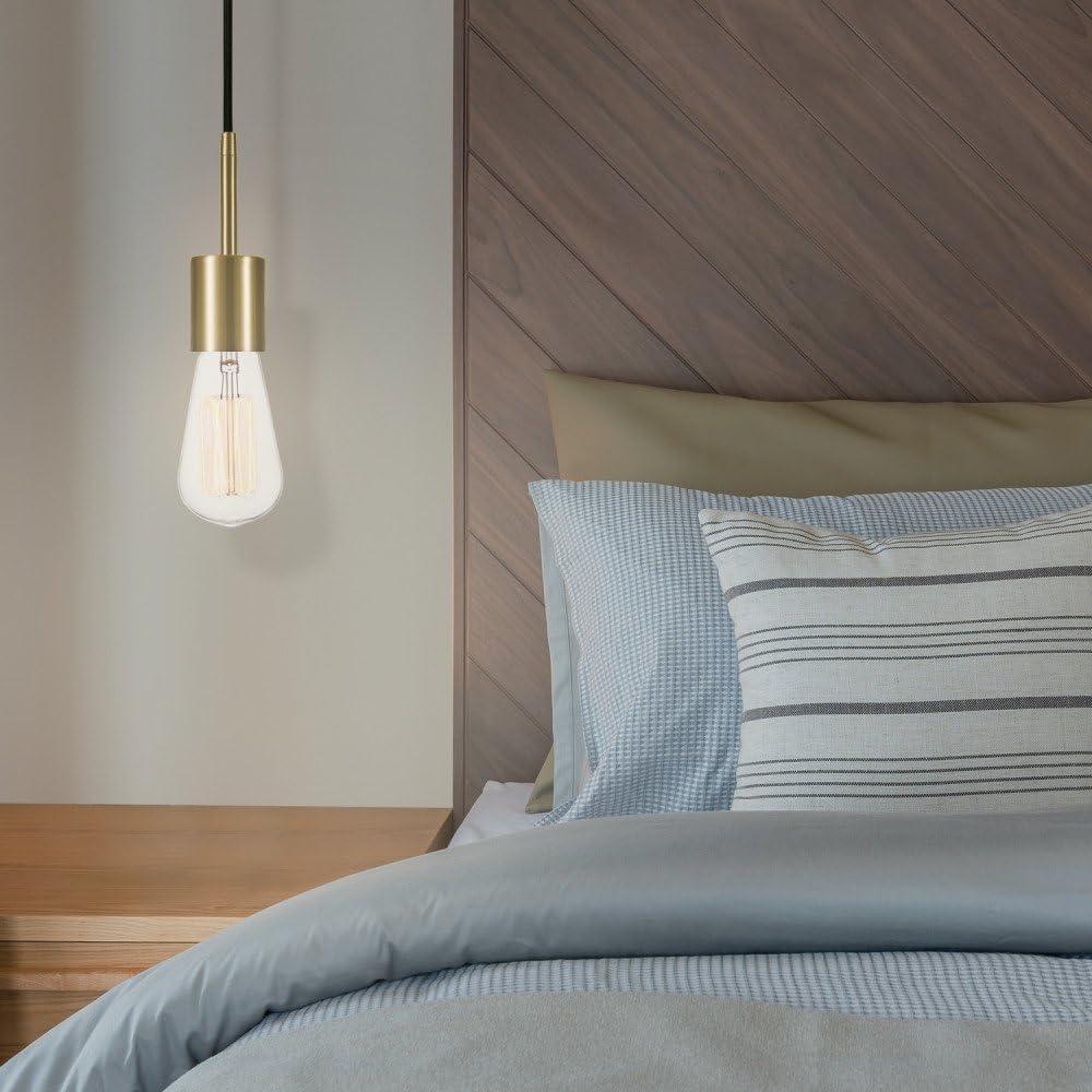 Globe Electric Leila 1-Light Brass Plug-In Pendant, 65980