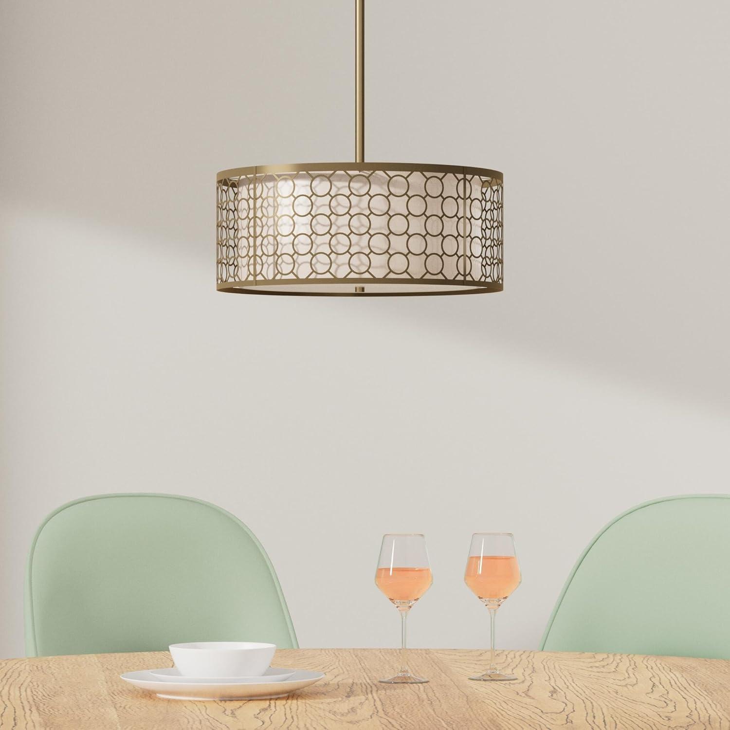 Mercer41 Torpoint 3 - Light Dimmable Drum Chandelier