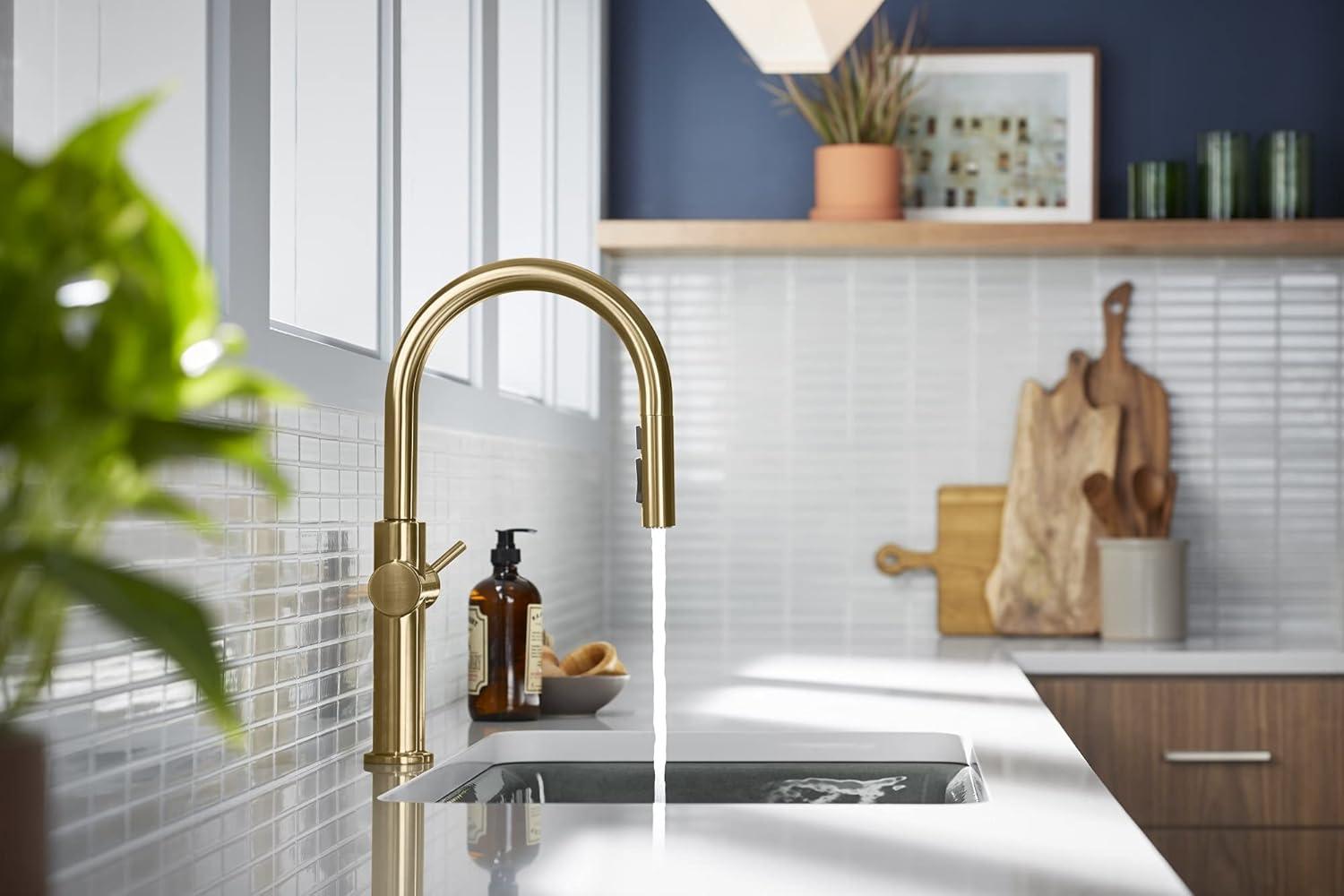 Kohler Crue Single Handle Pull Down Kitchen Faucet with Three-Function Pull Down Sprayer