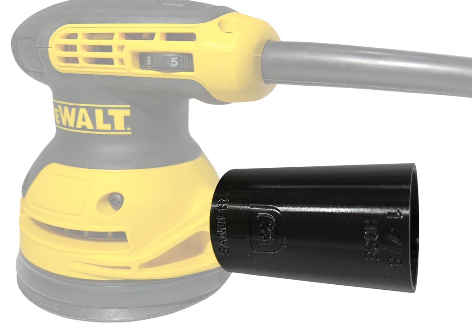 Vacuum Adapter for Dewalt or Craftsman Sanders - Dust Collection - Galactic Gadgets 1-1/4in - Black