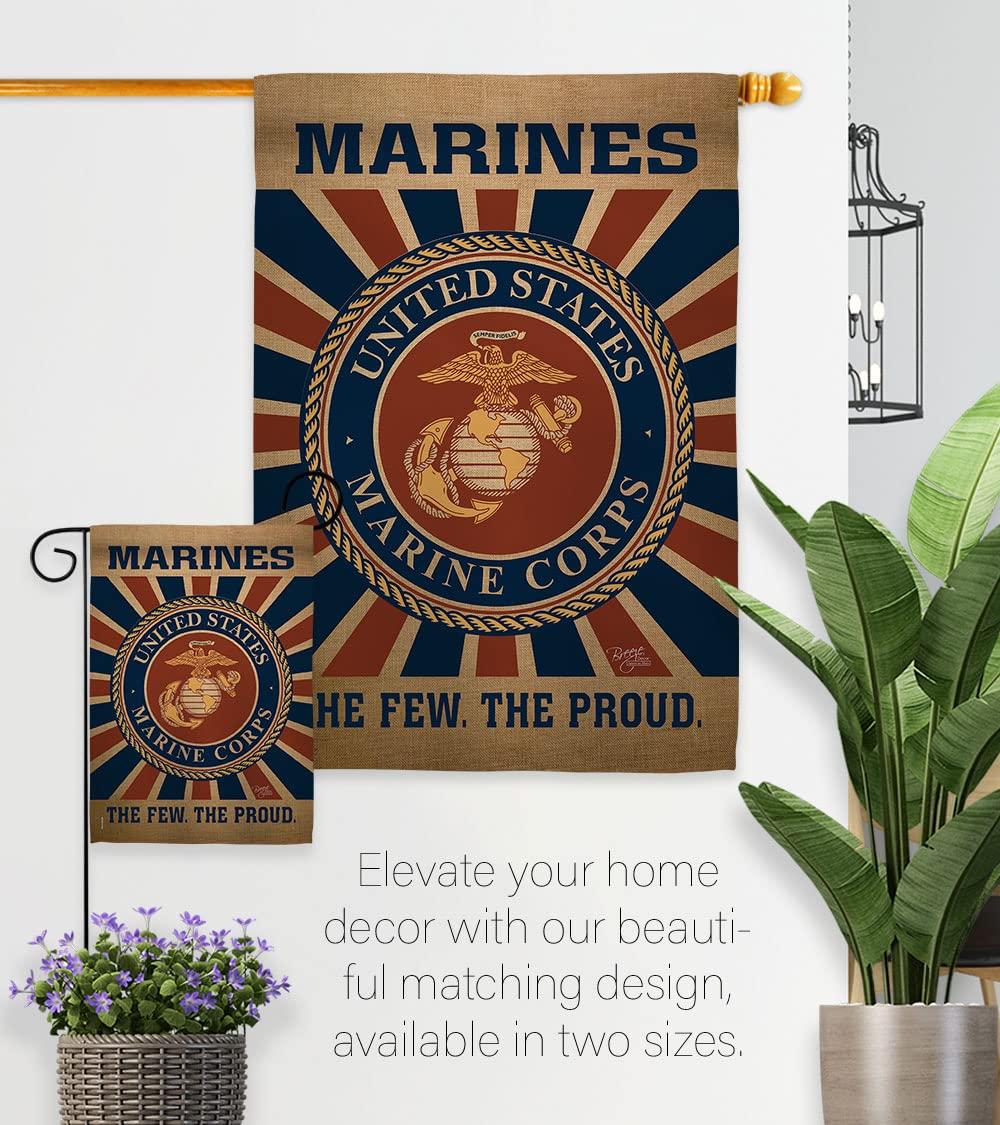 Breeze Decor Double Sided 18.5'' H x 13'' W Burlap Flag Set