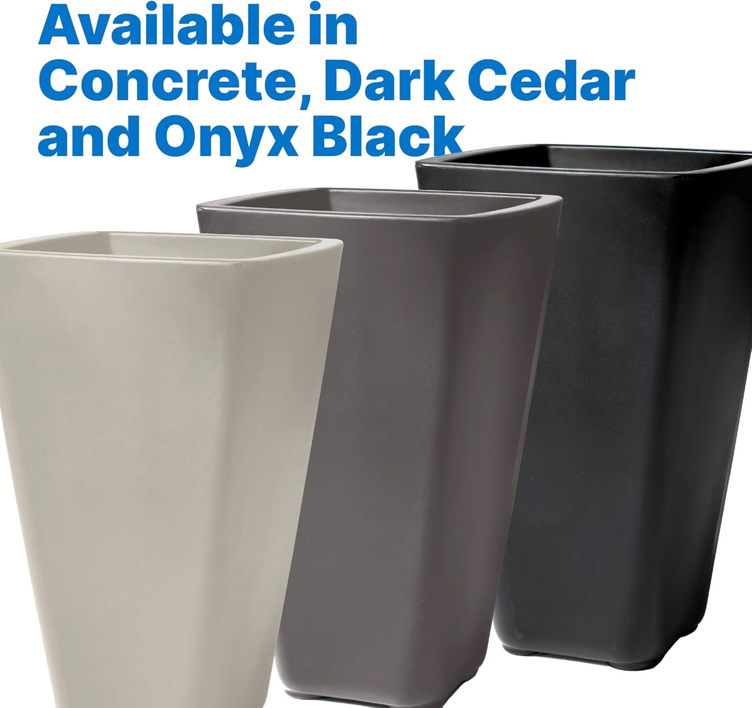Step2 Step2 Bridgeview Square Tall Tapered Plastic Outdoor Planter